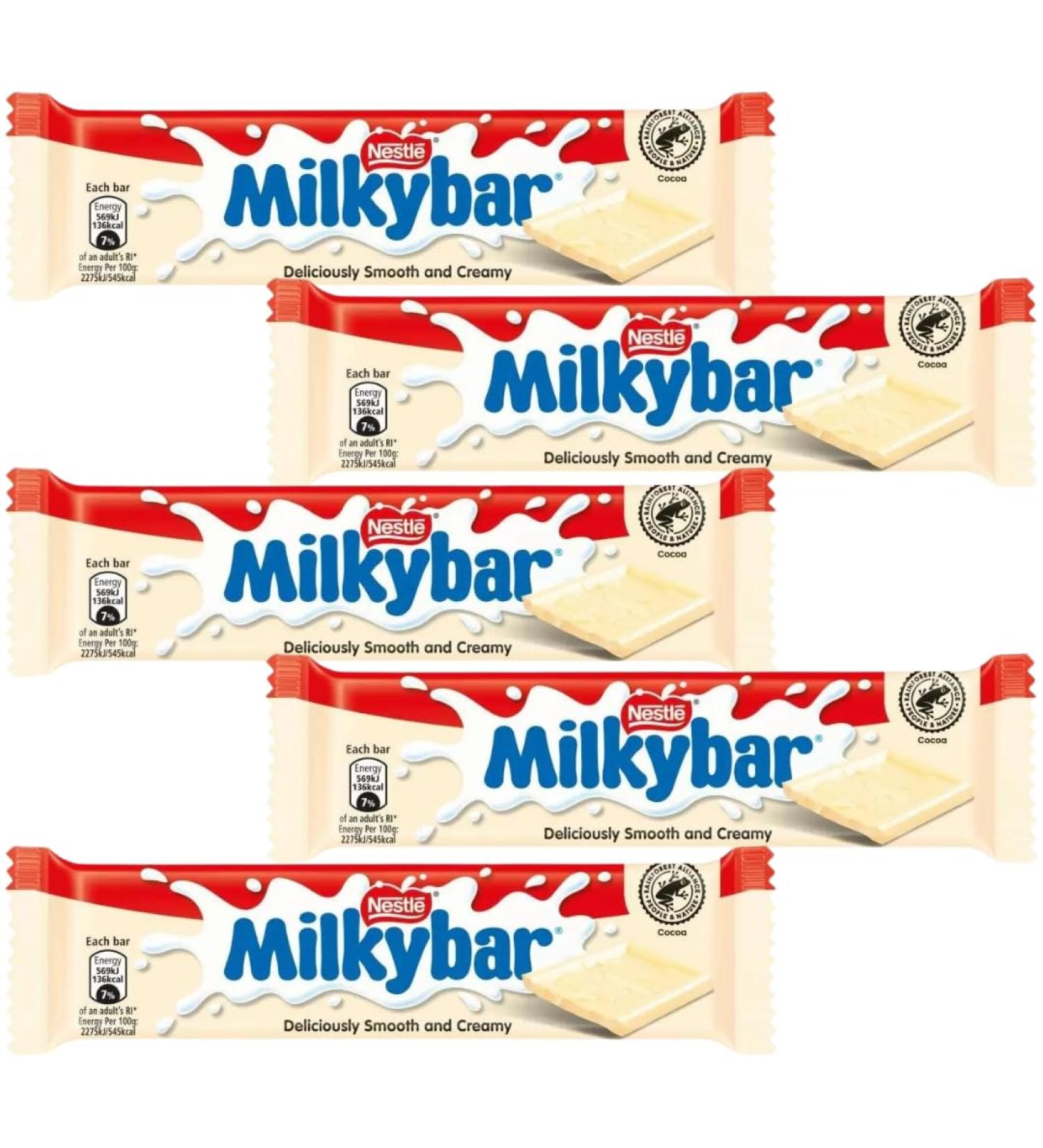 White Chocolate Bar Bundle With Milkybar White Chocolate 25g (5 Pack)