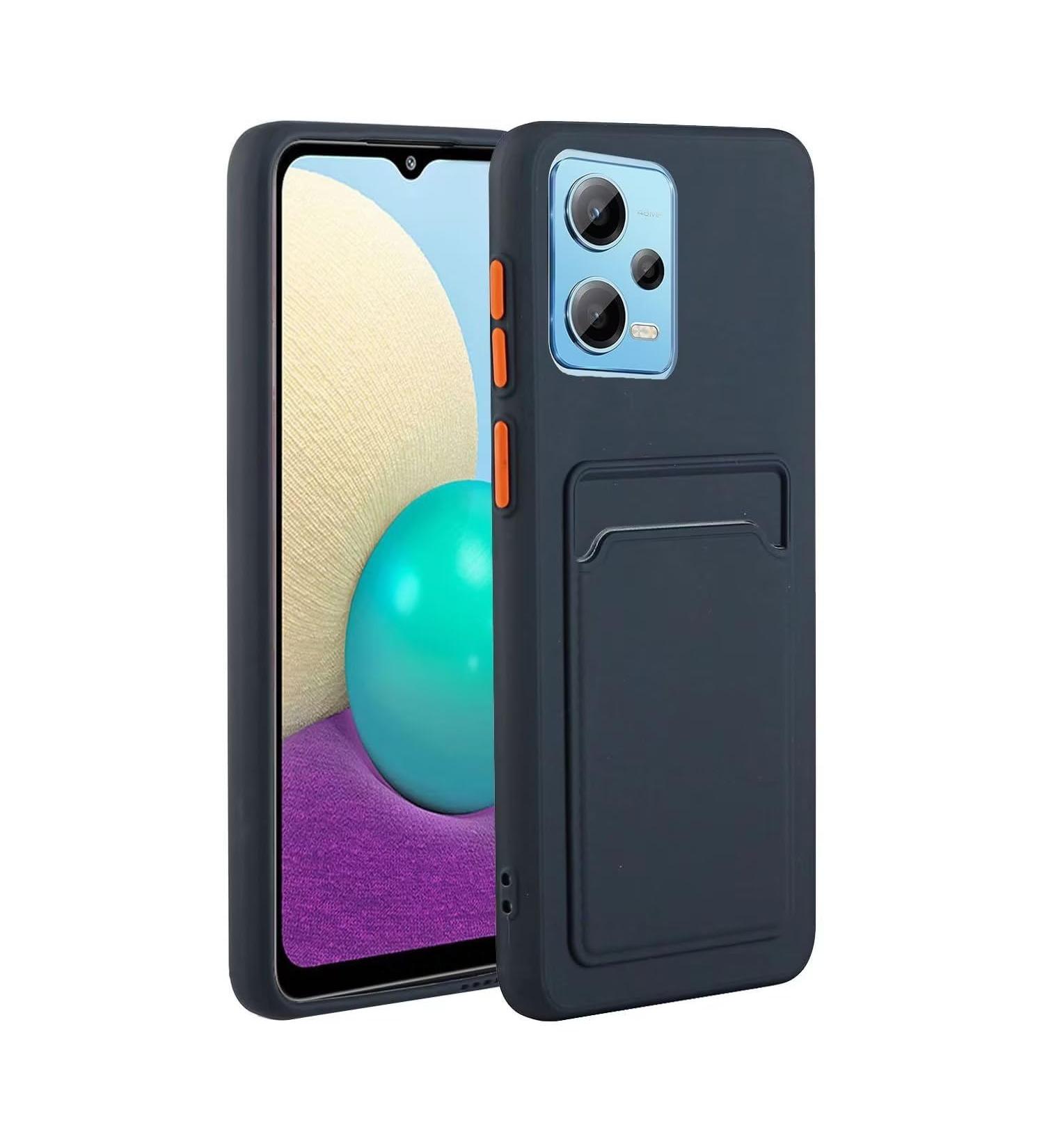 buy Tivenfezk Nadoli Ultra Thin Shockproof Silicone Case for Xiaomi Redmi Note 12 Pro 5G - Soft TPU Wallet Cover with Credit Card Holder - Dark Blue - Buy Online on GoSupps.com