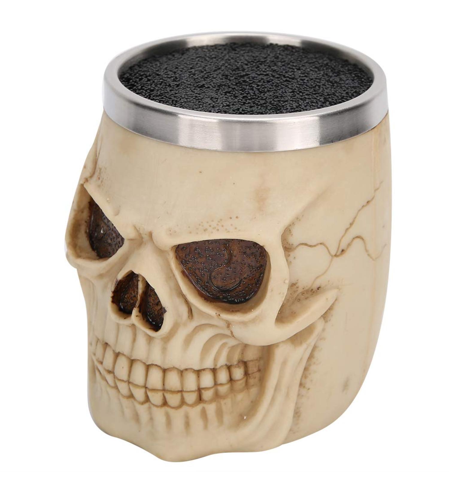 ZJchao Cool Retro Barber Shop Scissors Storage Rack Detachable Design for Storage Suitable for Various Tools 201 Stainless Steel + Resin Primitive Skull Color with Six Storage - Buy Online on GoSupps.com