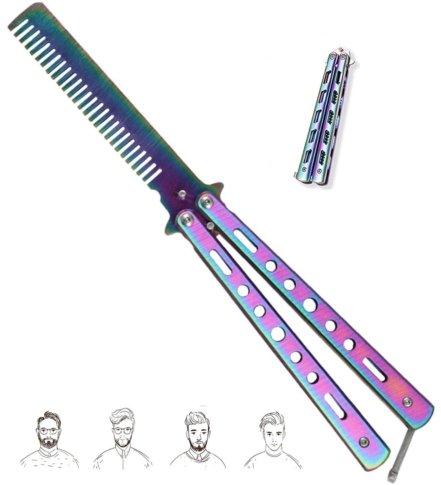 Butterfly Comb Stainless Steel Folding Training Practice Combs Novel Hair Styling Tools for Beginner Training - Buy Online on GoSupps.com