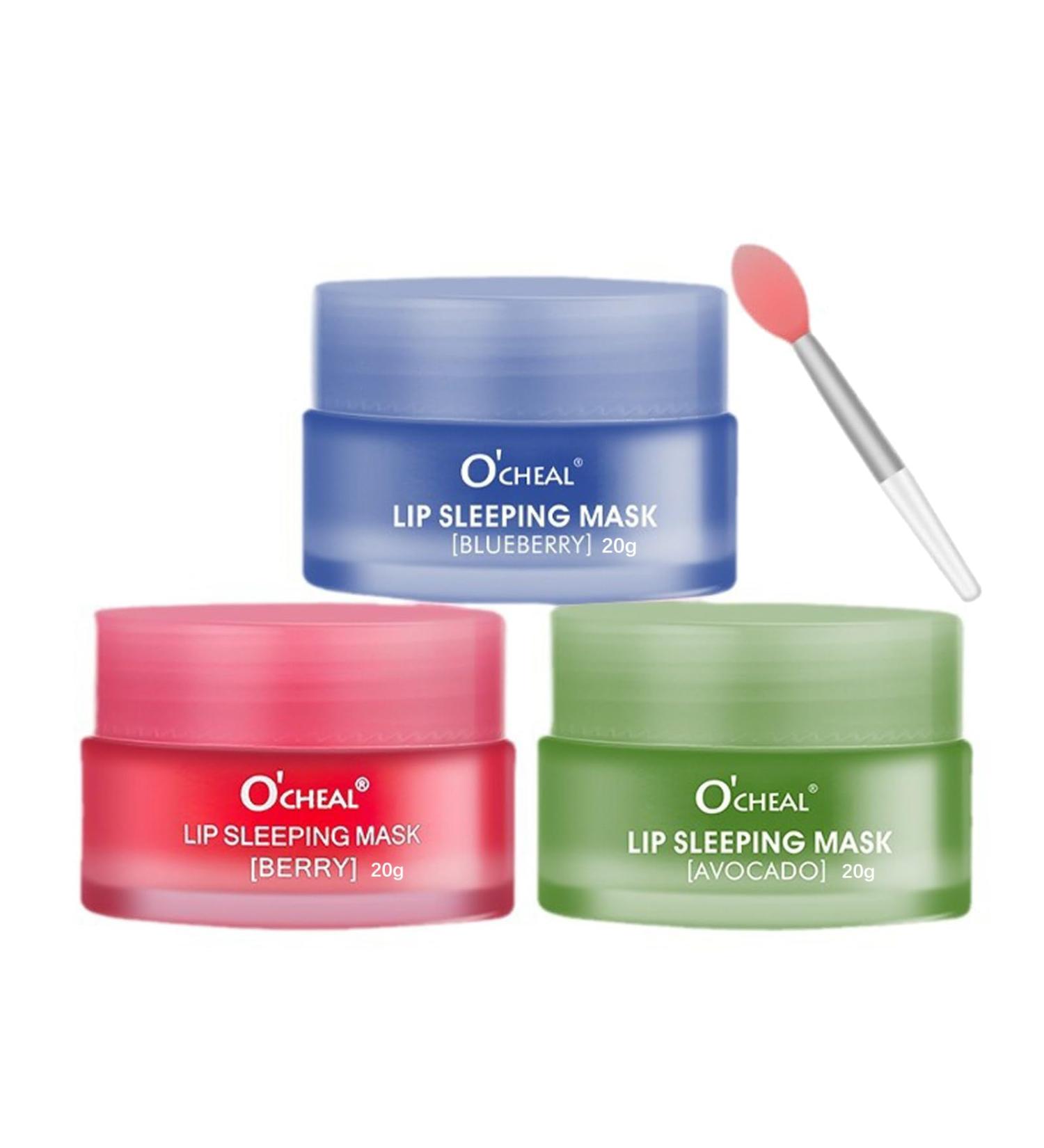 Lip Sleeping Mask Lip Balm Set Lip Mask Overnight Strawberry Lip Masks Skincare Moisturiser For Dry Chapped Peeling Cracked Lips Fades Lip Balm Lip Care (Strawberry Blueberry Avocado) Strawberry Blueberry Avocado 3 - Buy Online on GoSupps.com