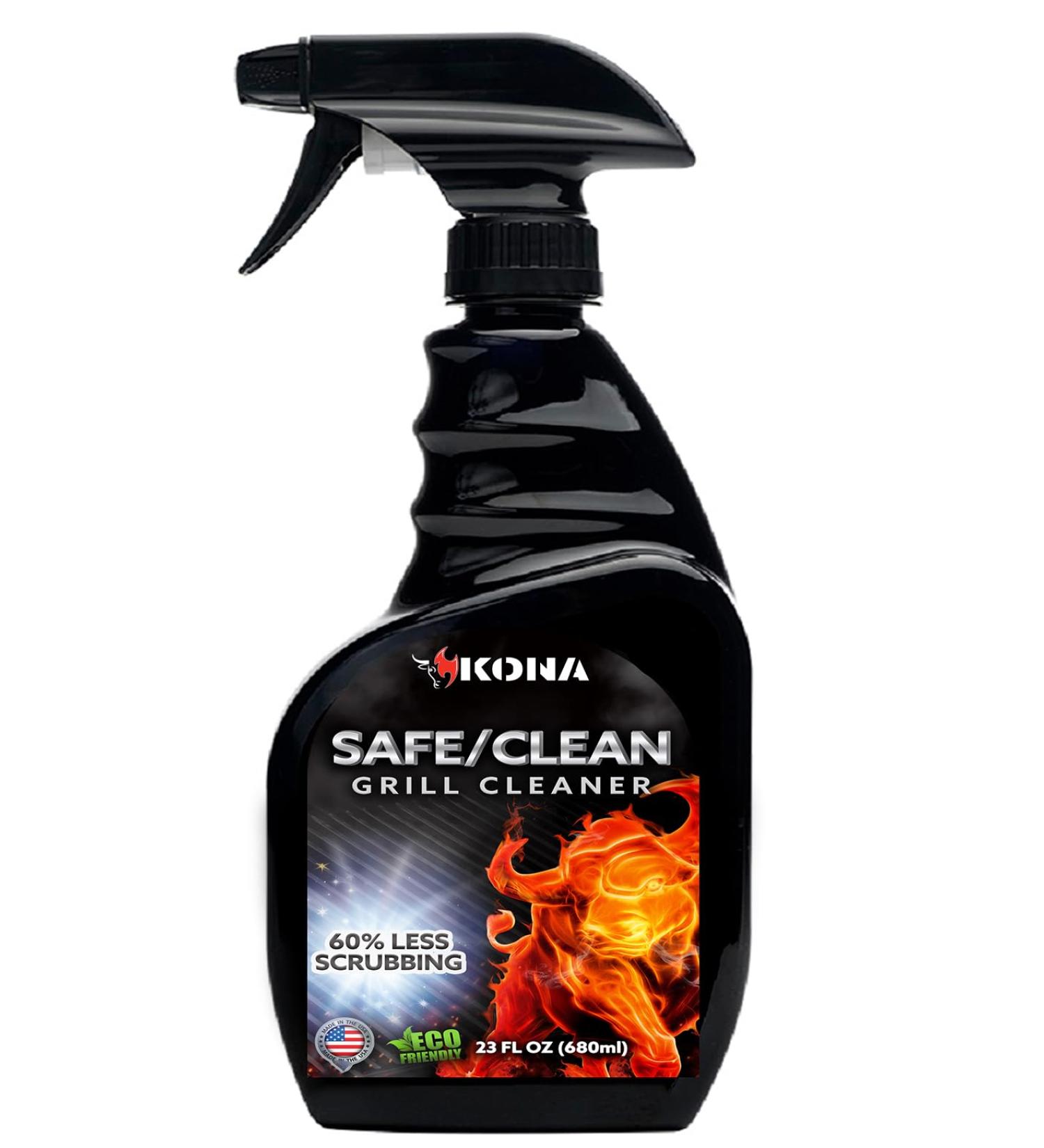 Kona Safe/Clean Grill Cleaner Spray - 40% More Power | Eco-Friendly Food Safe BBQ Degreaser | Heavy Duty No-Drip Gel | Biodegradable | 23oz Made in Michigan USA - Buy Online on GoSupps.com