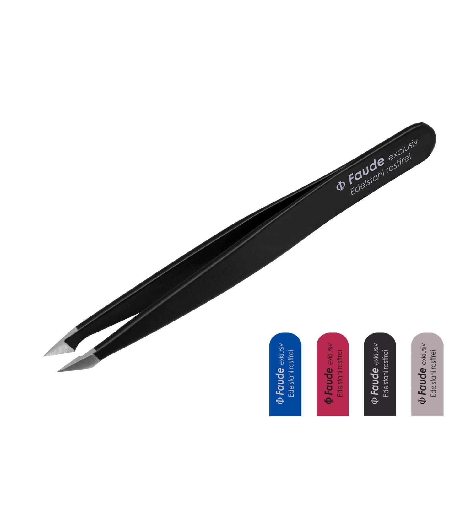 Faude Combination Tweezers | Pointed & Eyebrow Tweezers for Splinters & Ingrown Hairs - Black - Buy Online on GoSupps.com