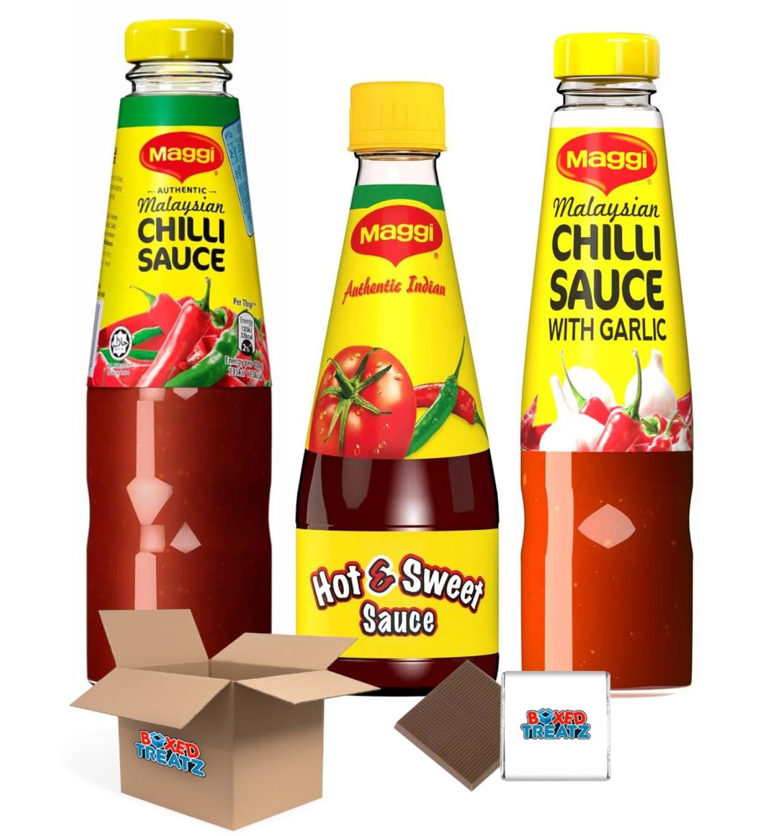 Maggi Flavour Variety Pack | MAGGI Chilli Sauce 340g | Maggi Chilli Garlic Sauce 305g | MAGGI Hot & Sweet Sauce 400g Grocery King - Buy Online on GoSupps.com
