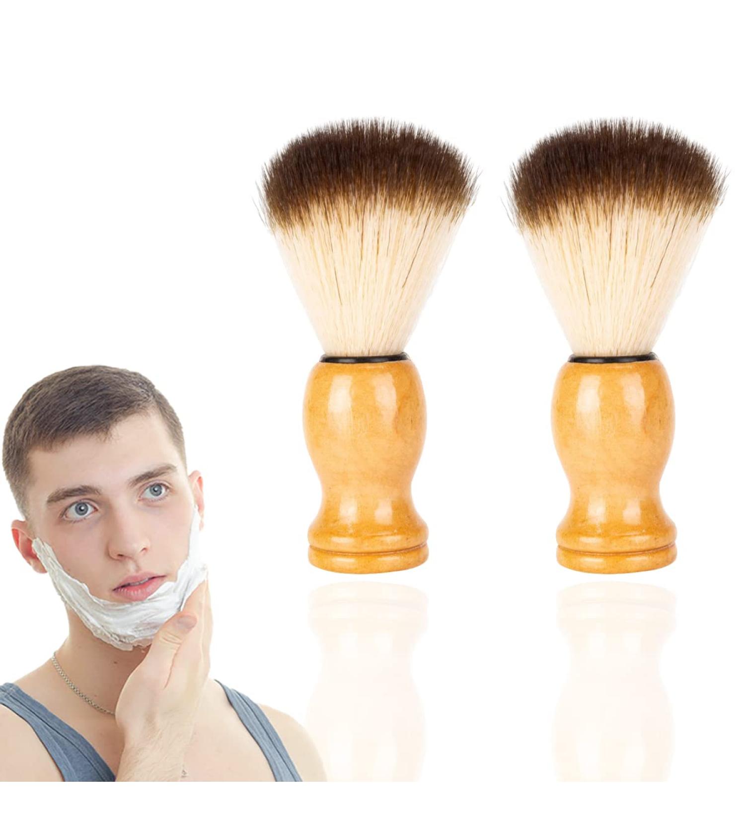 2 PCS Handcrafted Horsehair Bristle Shaving Brush Set for Men - Buy Online on GoSupps.com