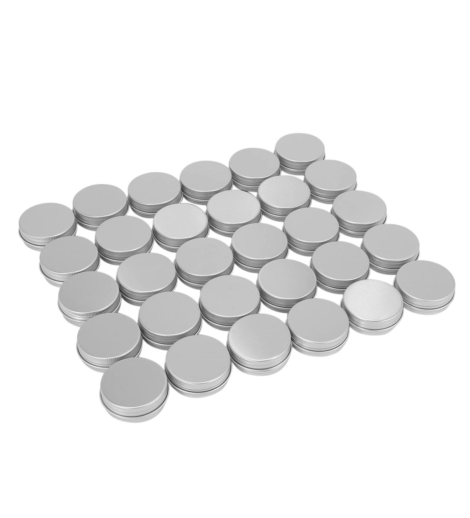 OWLEEN 30 Pack Round Metal Lip Balm Tins Screw Top Containers (1 oz) - Buy Online on GoSupps.com
