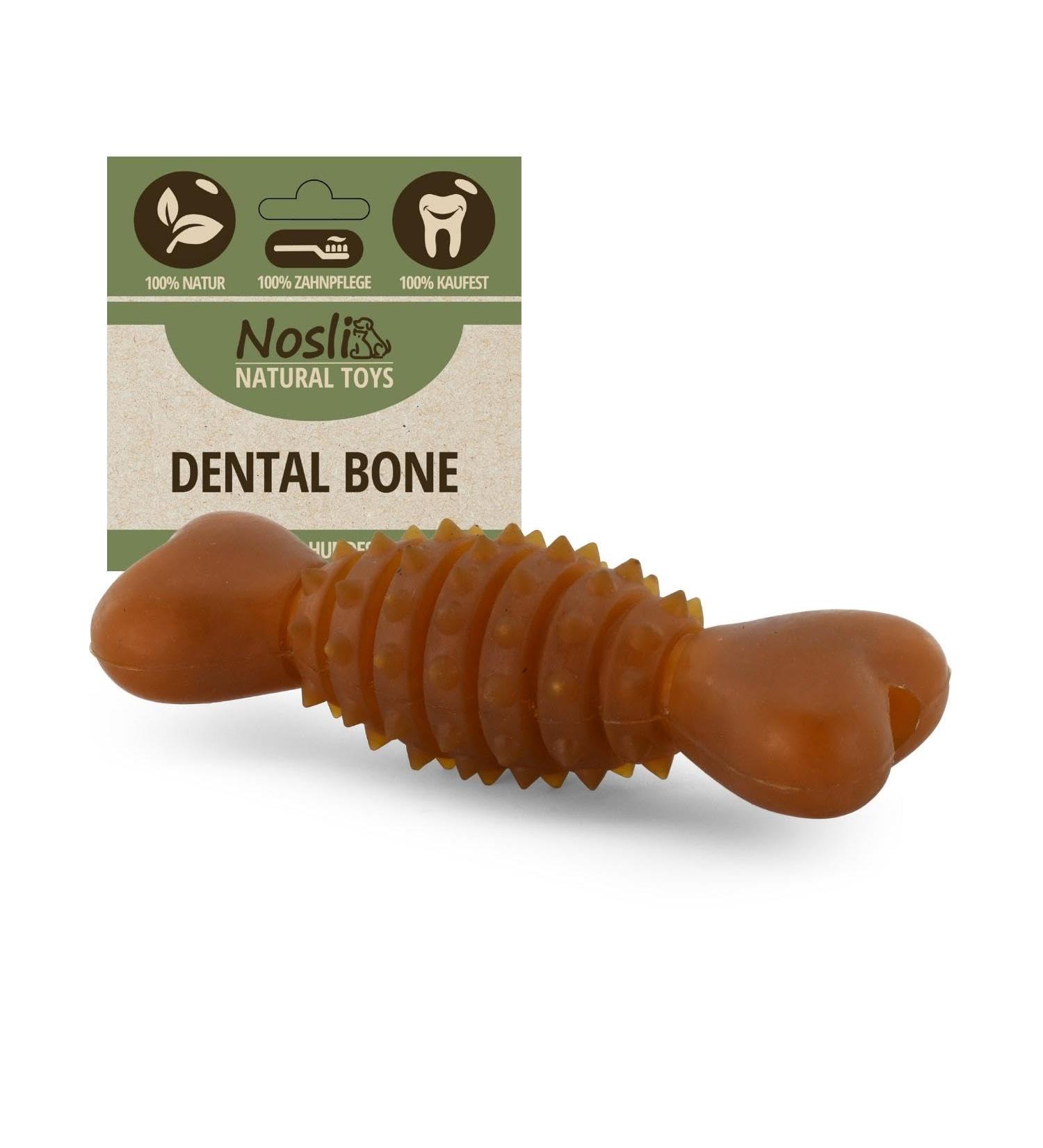 Buy Nosli Natural Dog Dental Bone | Non-Toxic Rubber Chewing Toy | Eco-Friendly Dog Toys | Perfect for Chewing and Dental Health - Buy Online on GoSupps.com