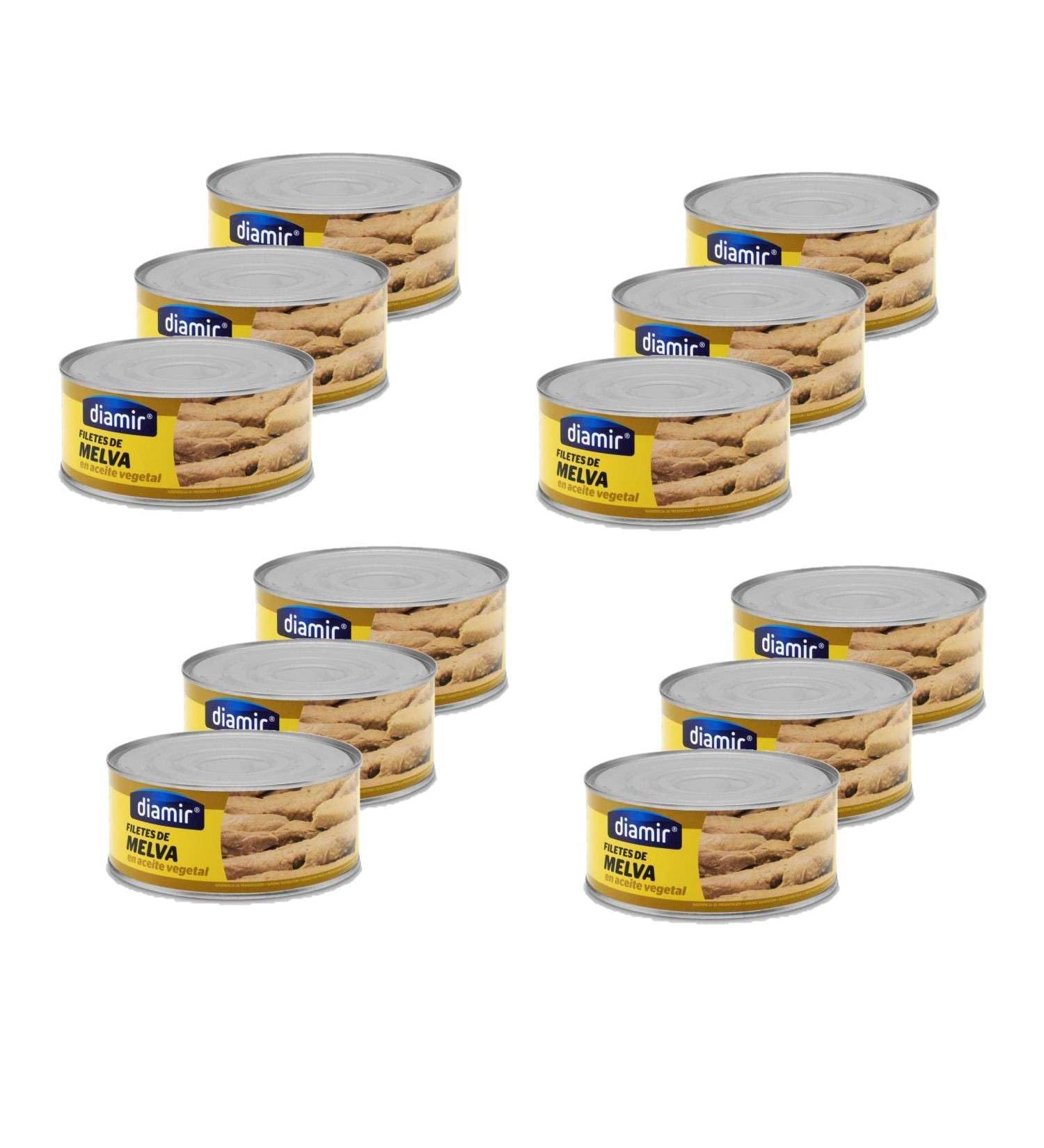 Lot 12x Melva tuna fillets in oil - Box 900g