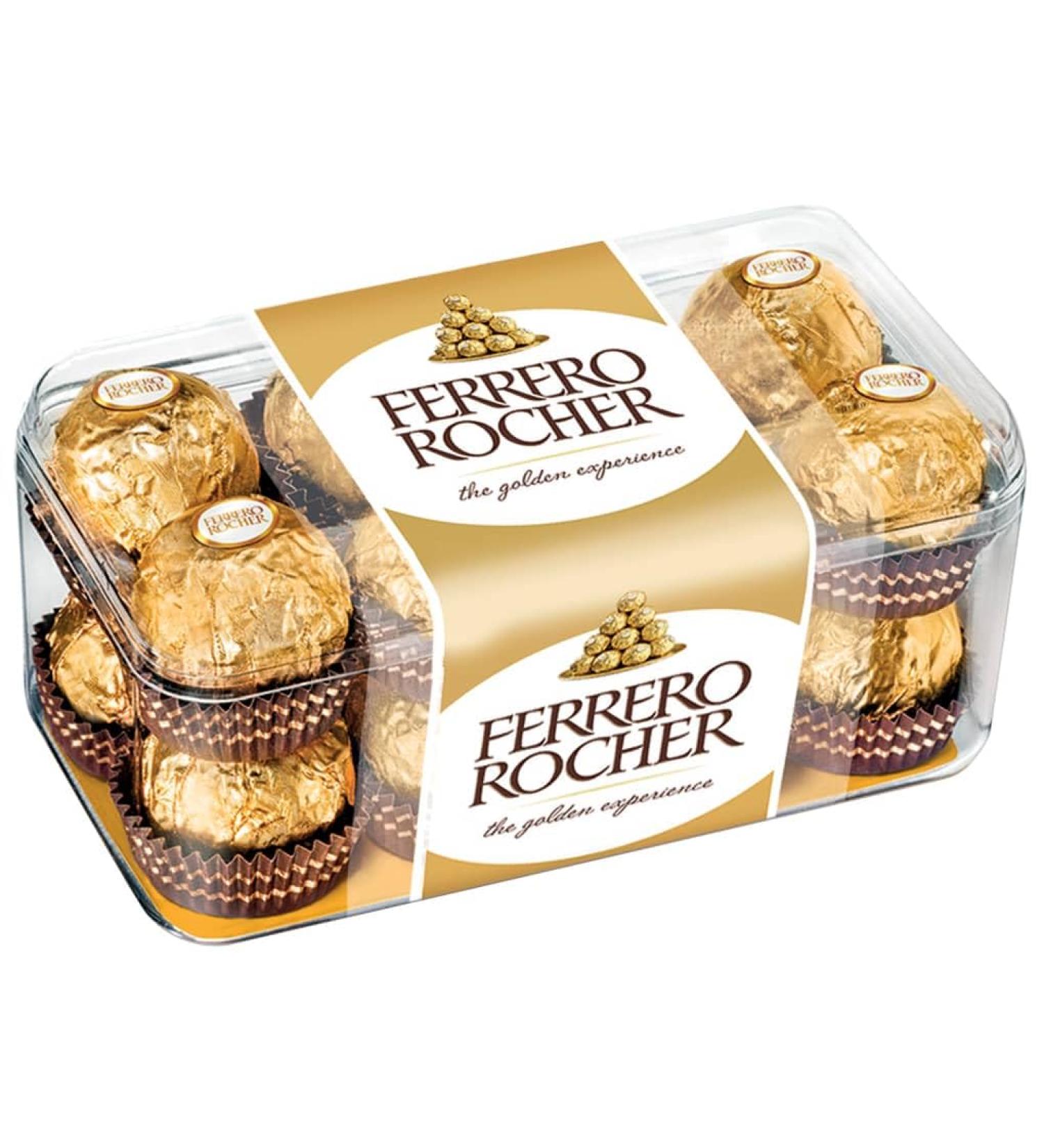 FeRrerro's RocHerr's 16pc Box 200g - Chocolates for Gifting - A Collection Of Three FeRrerro's Treats - Whole Hazelnut's in Milk Chocolate And Nut Croquante - Suitable For Vegetarians Contains Nuts