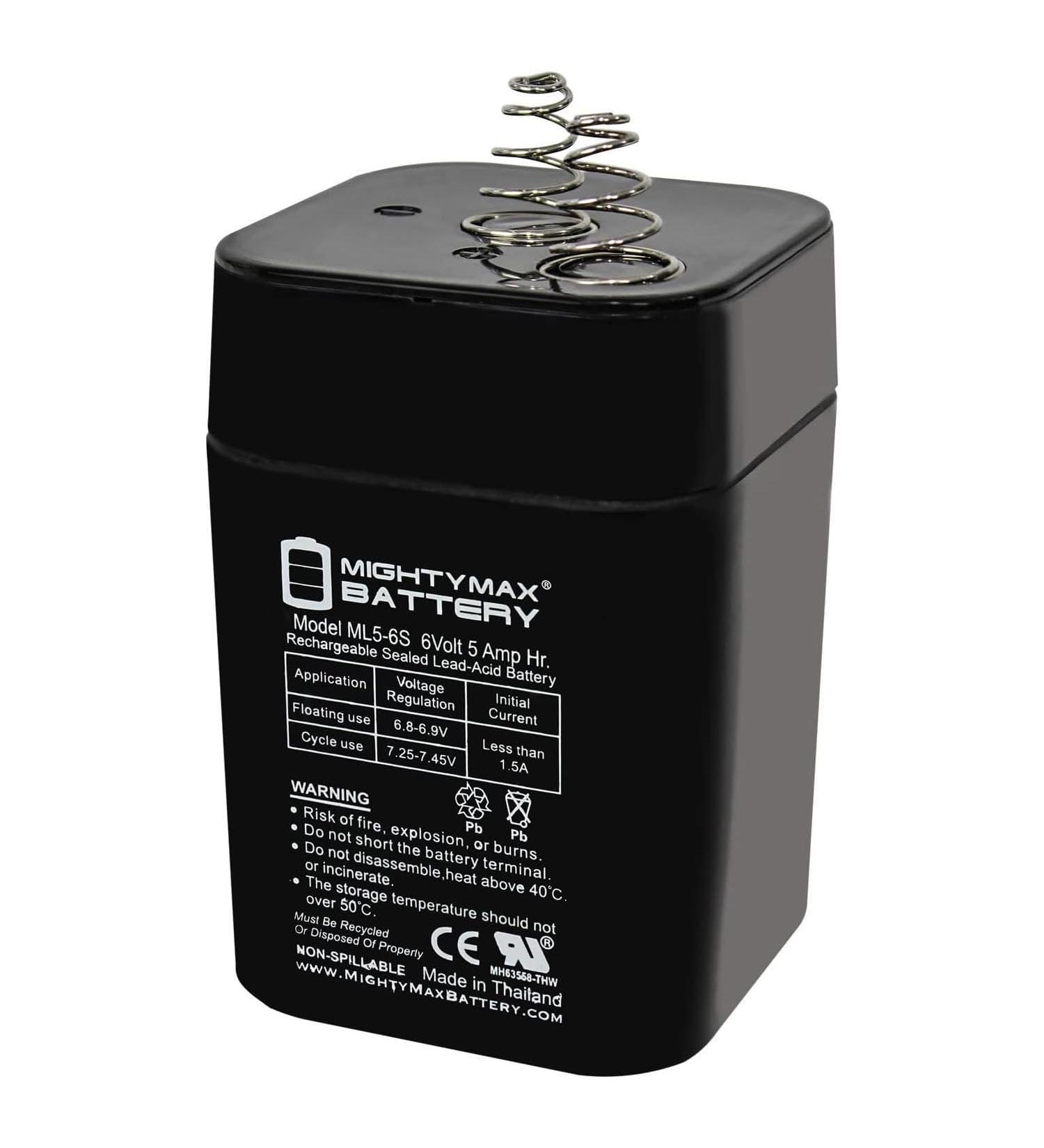 Mighty Max 6V 5Ah SLA Replacement Battery for Evergreen 4R25 - Durable & Reliable Power Solution - Buy Online on GoSupps.com