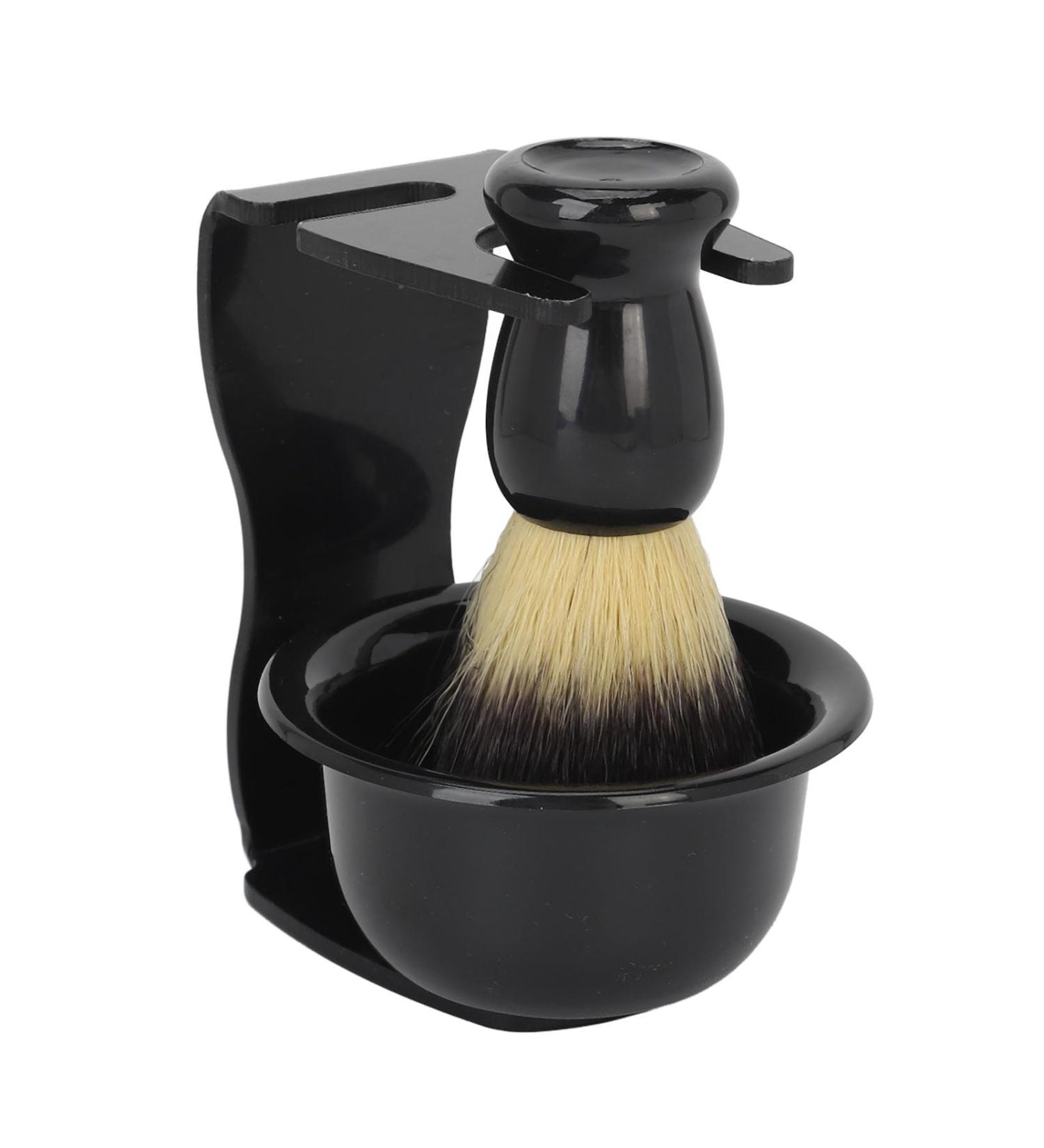 Premium Beard Foam Brush Set for Men | Nylon Hair Brush & Stand - Perfect Daily Grooming Tool - Buy Online on GoSupps.com