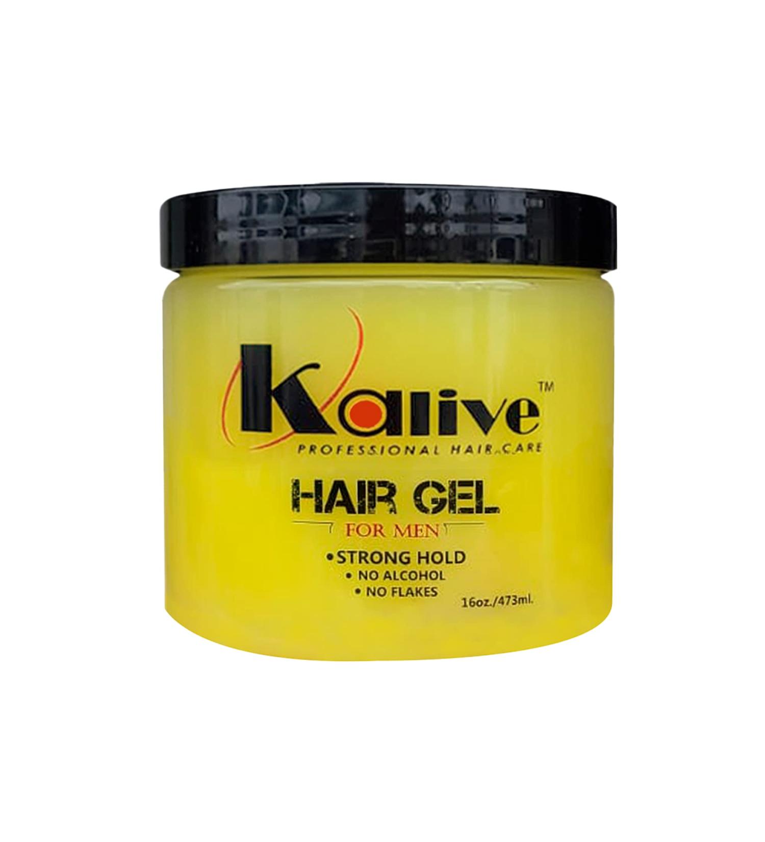 KALIVE Men's Hair Styling Gel 16 oz - Strong-Hold & Light Shine, Fresh Scent - No Flaking or Alcohol - Buy Online on GoSupps.com