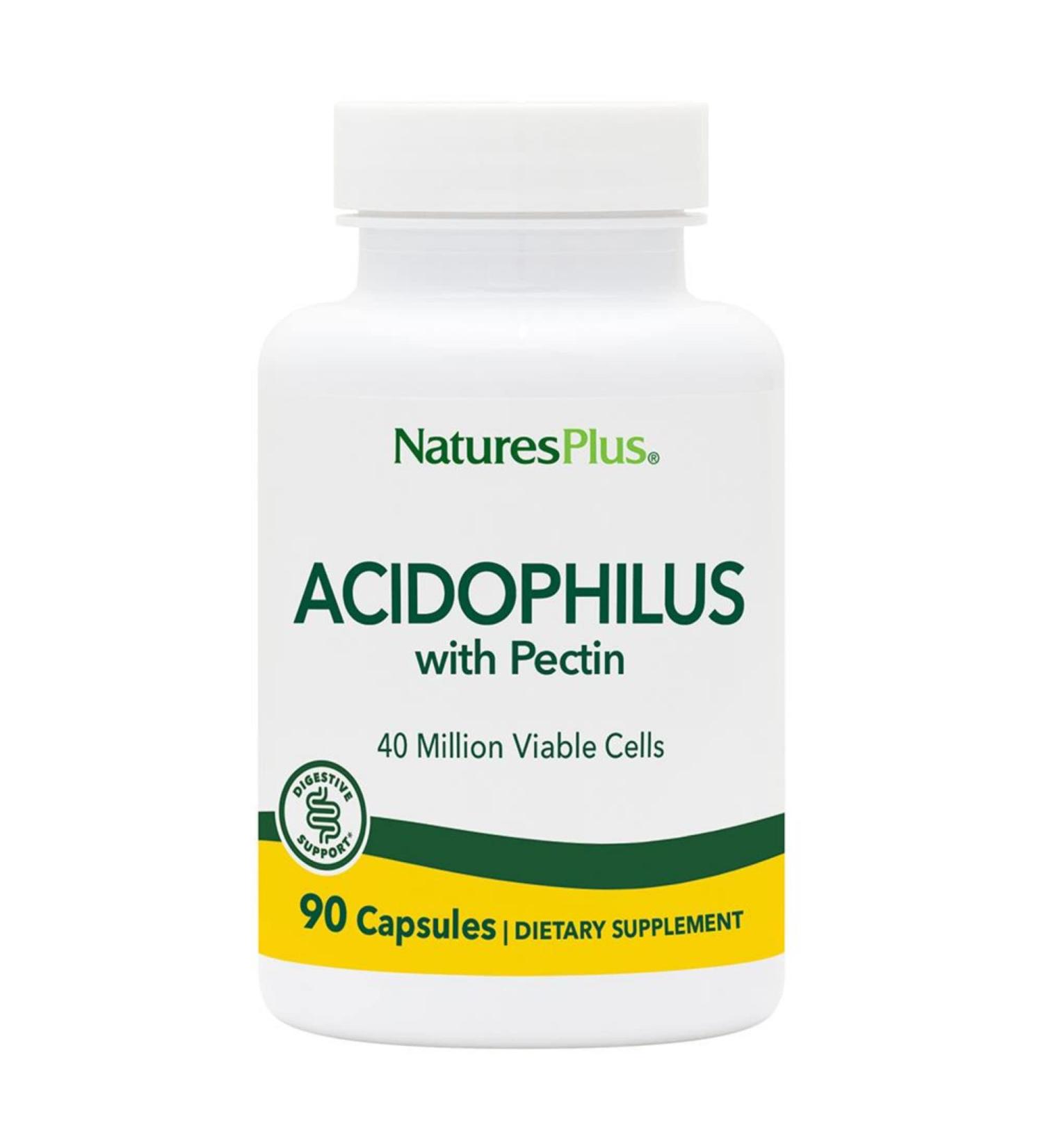 Nature's Plus Acidophilus - 90 Vegetarian Capsules | Probiotic Lactobacillus Supplement - Buy Online on GoSupps.com