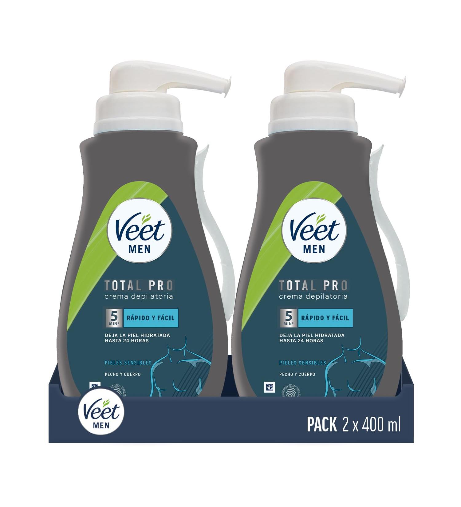  Veet Veet Men 2-Pack Male Hair Removal Creams for Chest Back Arms and Legs Sensitive Skin Grey 400ml - Buy Online on GoSupps.com