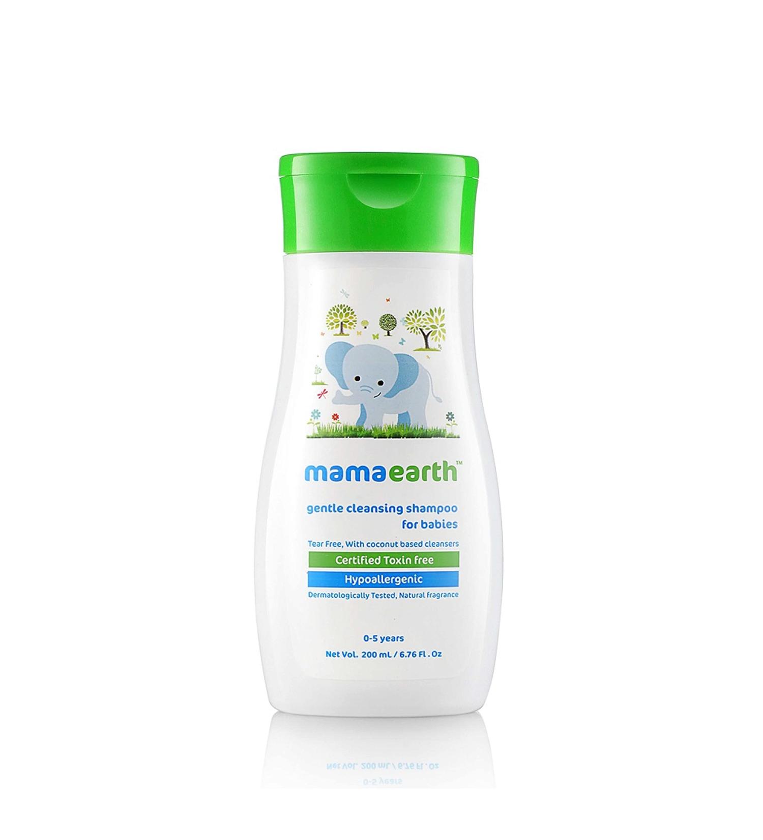 MAMAEARTH Gentle Cleansing Hair Shampoo for Babies | Coconut Based Cleansers for Delicate Baby Scalp | Hypoallergenic & Tear-Free Formula | 6.76 Fl Oz/200ml 6.76 Fl Oz (Pack of 1)