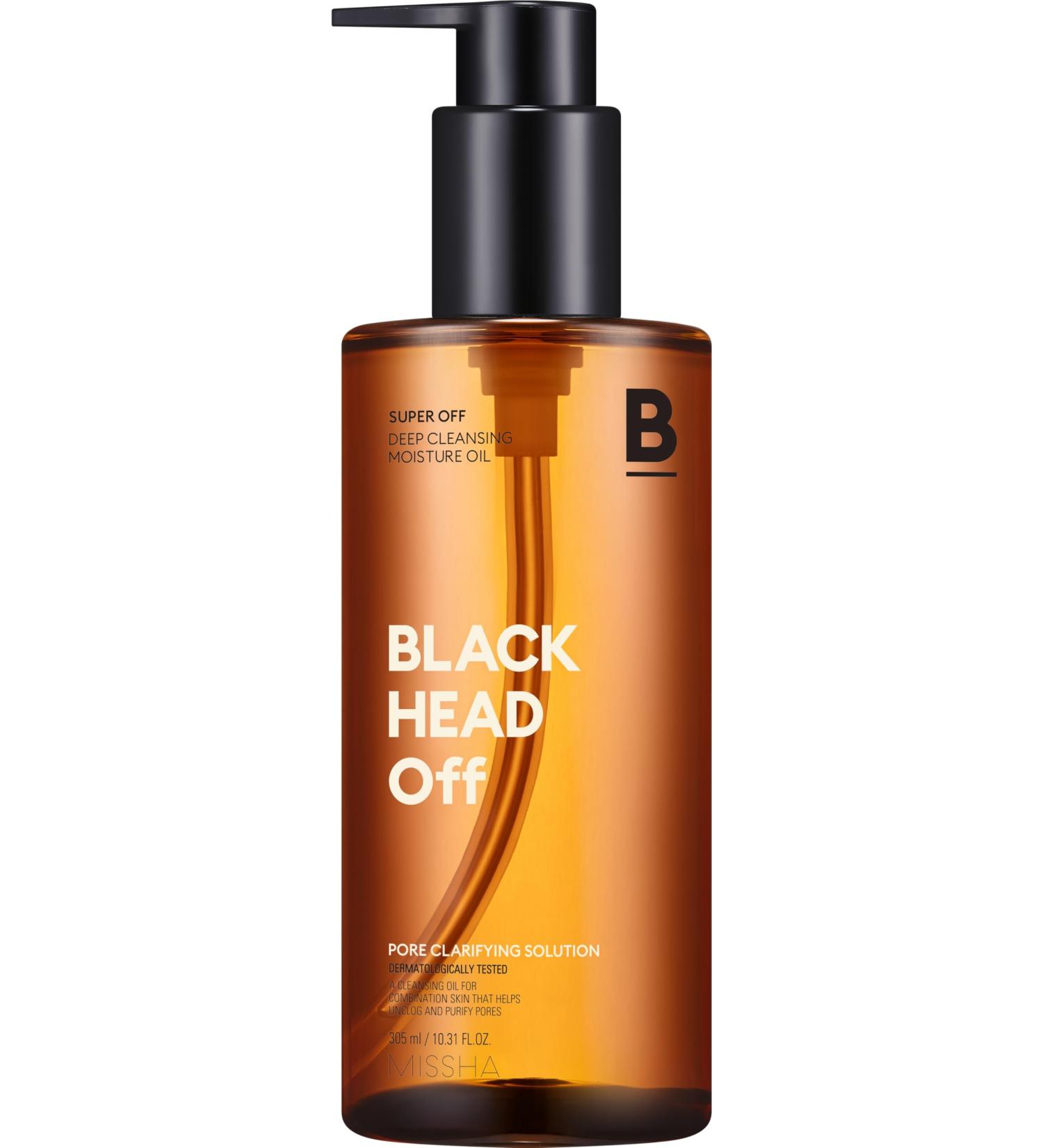 MISSHA - Super Blackhead Off Cleansing Oil | Removes Impurities and Blackheads | Unclogs Pores | Moisturizing and Natural | 305 ml Natural Pack of 1 - Buy Online on GoSupps.com