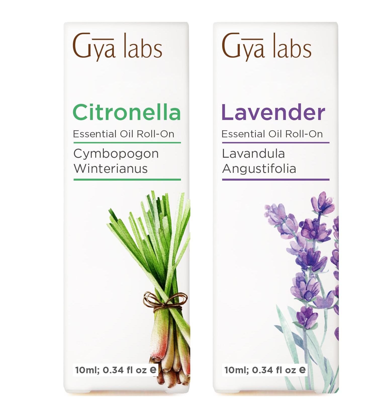 Gya Labs Citronella & Lavender Roll On Set - Essential Oils Aromatherapy Roll On with Essential Oil Set - 2x0.34 fl oz - Buy Online on GoSupps.com