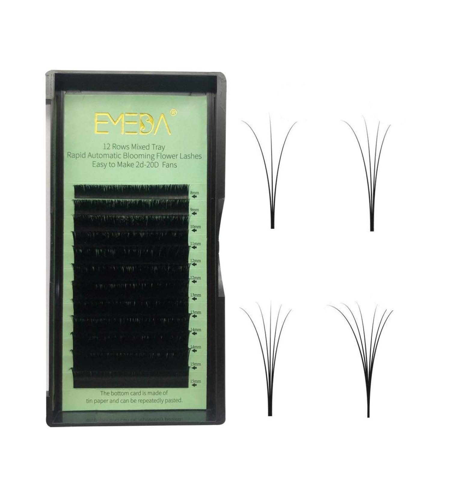 Buy EMEDA Self Fanning Eyelash Extensions - 0.07mm D Curl 15mm Fast Automatic Blooming 2D 10D Volume Lashes for Easy Application - International Shipping Available - Buy Online on GoSupps.com