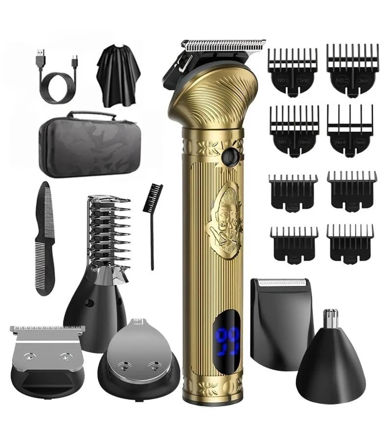 6-in-1 Hair Clippers & Trimmer Kit for Men - Professional Grooming Mustache & Nose Hair Shaving - International Shipping Available - Buy Online on GoSupps.com