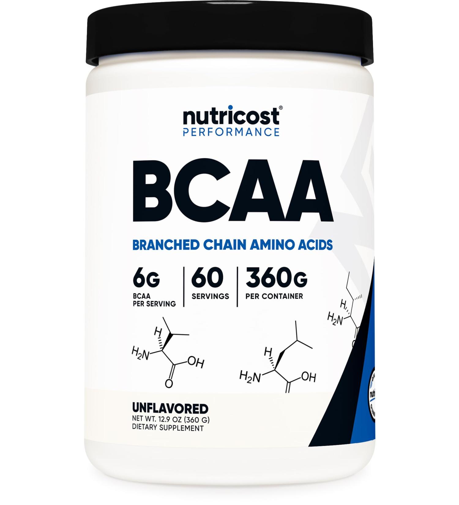 Nutricost BCAA Powder 2:1:1 - Unflavored 60 Servings | Vegetarian Non-GMO Gluten Free Premium Branched Chain Amino Acids for International Shipping - Buy Online on GoSupps.com