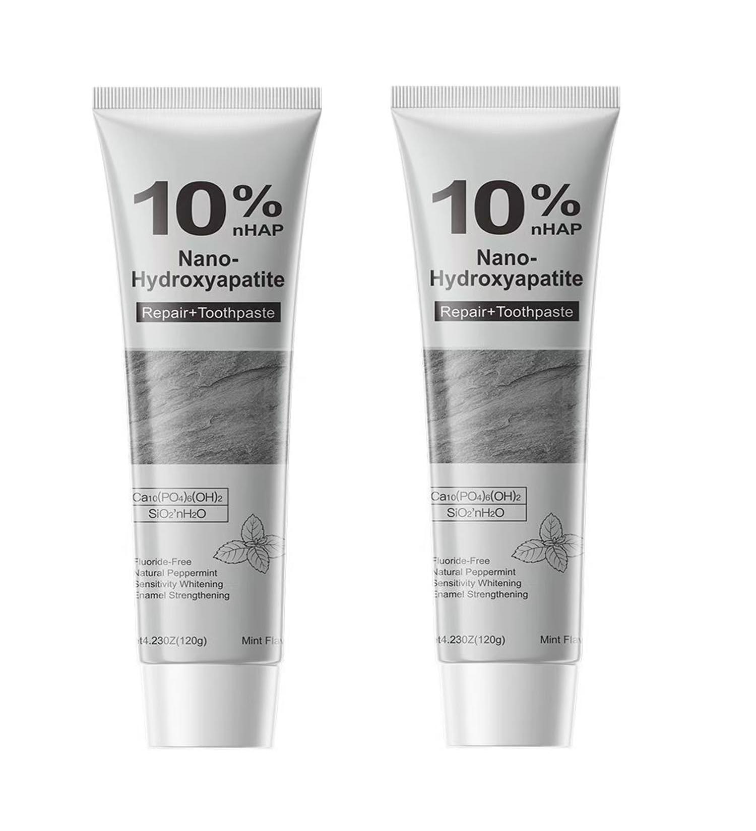 2 PCS Hydroxyapatite Toothpaste 10% Nano Hydroxyapatite Toothpaste for Enamel Protection Gentle Mint Fresh Breath Deep Cleaning Care Tooth Paste 4.23 oz - Buy Online on GoSupps.com
