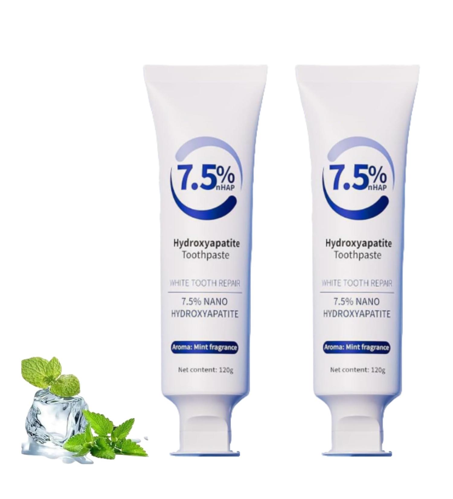 Hydroxyapatite Toothpaste Protects Tooth Enamel Fluoride-Free Formula Mild Mint Suitable for Sensitive Teeth Daily Protection Long-Lasting Fresh Breath - Buy Online on GoSupps.com