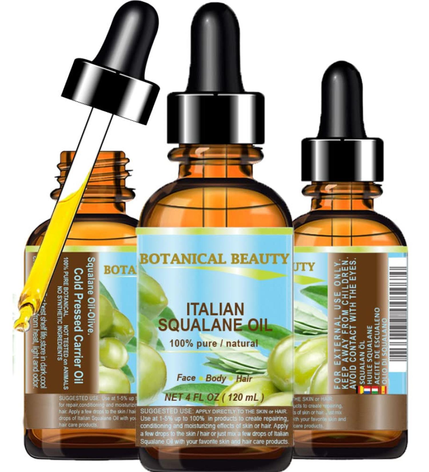 Botanical Beauty SQUALANE Italian. 100% Pure/Natural/Undiluted Oil. 100% Ultra-Pure Moisturizer for Face Body & Hair. Reliable 24/7 skincare protection. 4 fl.oz- 120 ml 4 Fl Oz (Pack of 1) - Buy Online on GoSupps.com