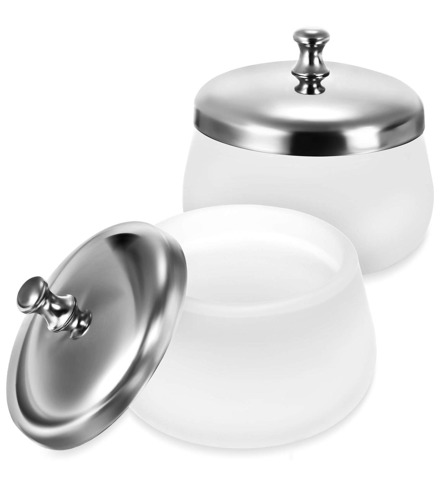 Matte Crystal Glass 2-Piece Nail Art Dappen Dish Set | Acrylic Liquid Powder Holder - Buy Online on GoSupps.com