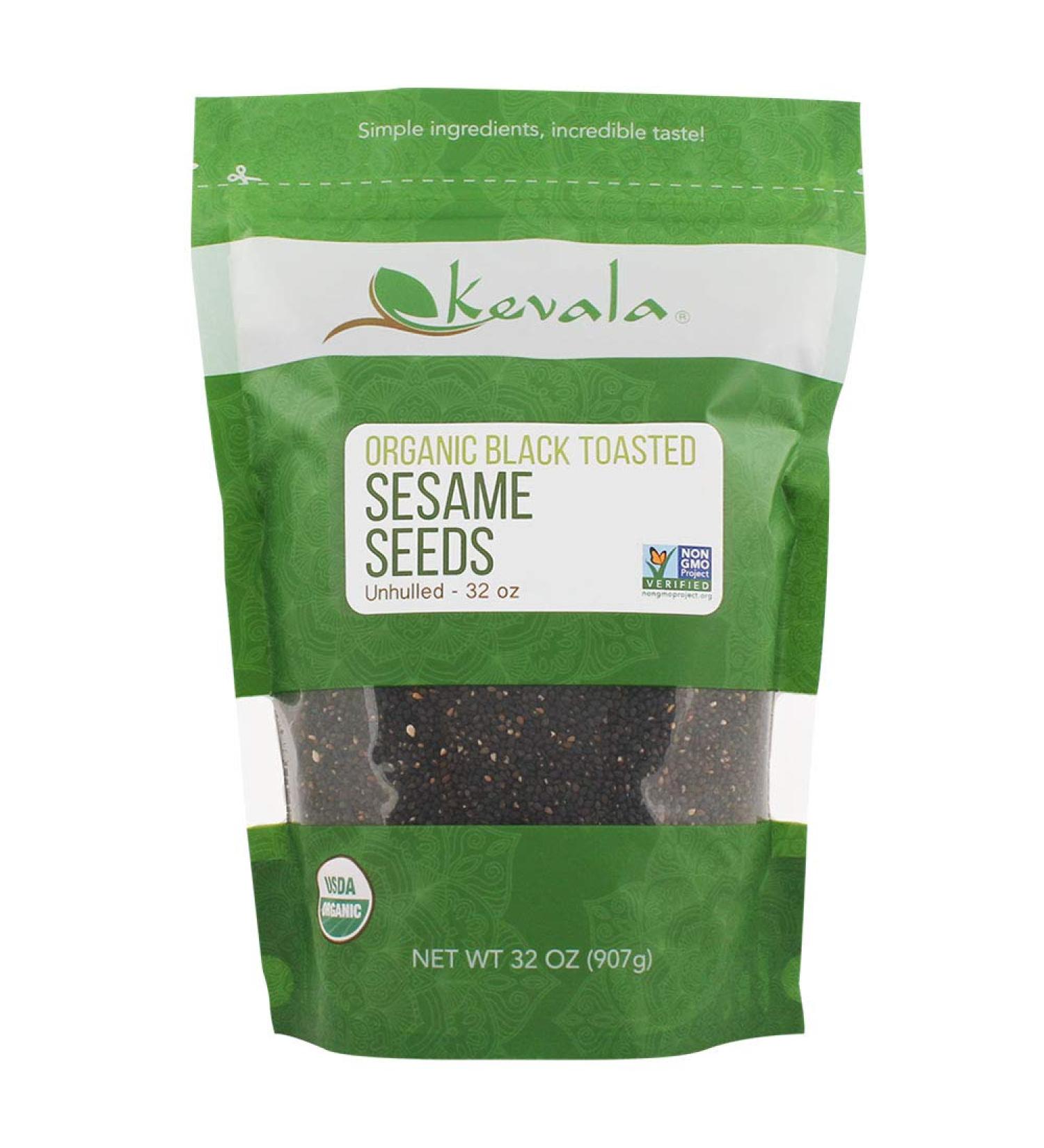 Kevala Organic Toasted Black Sesame Seeds 32oz - Premium Quality - Buy Online on GoSupps.com