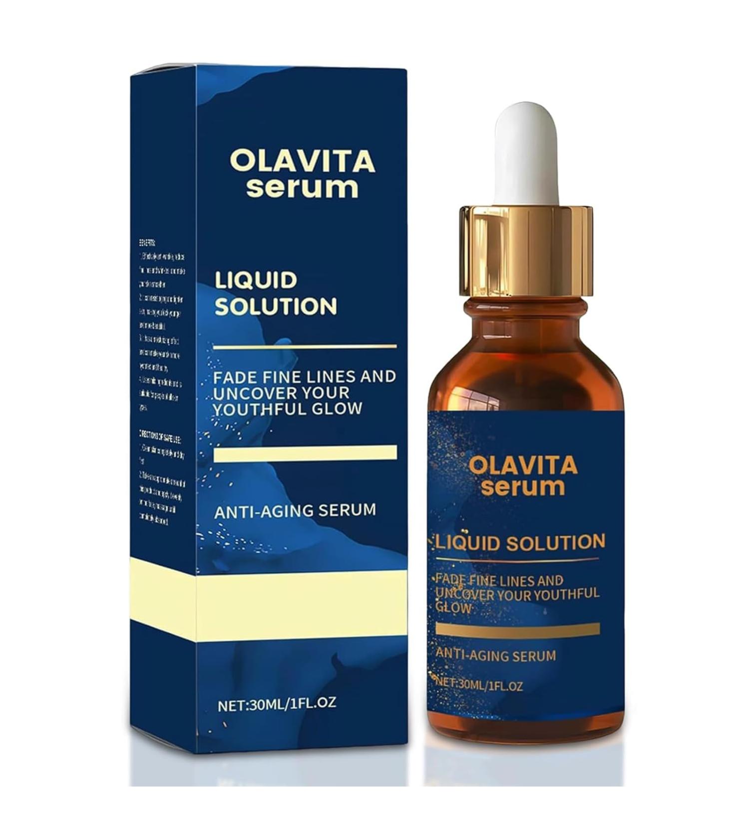 Olavita Serum Olavita Serum Facial Serum Liquid Solution Anti Aging Serum Vitamin C & E Serum Promotes Skin Collagen Production smoothes wrinkles and fine lines (1PCS) - Buy Online on GoSupps.com
