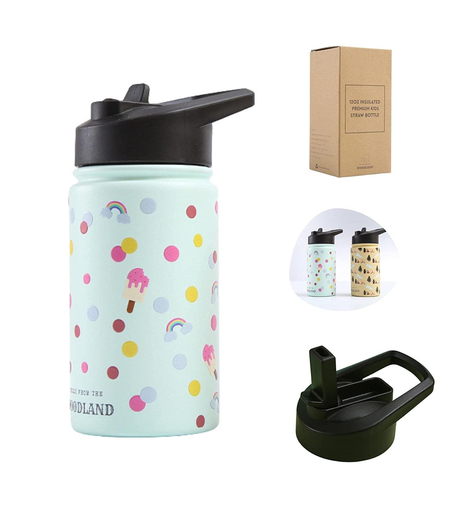 12oz Kids Stainless Steel Thermal Bottle with Straw Lid - Confetti Treats | Keeps Drinks Fresh for 12 Hours - Easy-to-Drink Design for Toddlers - Buy Online on GoSupps.com