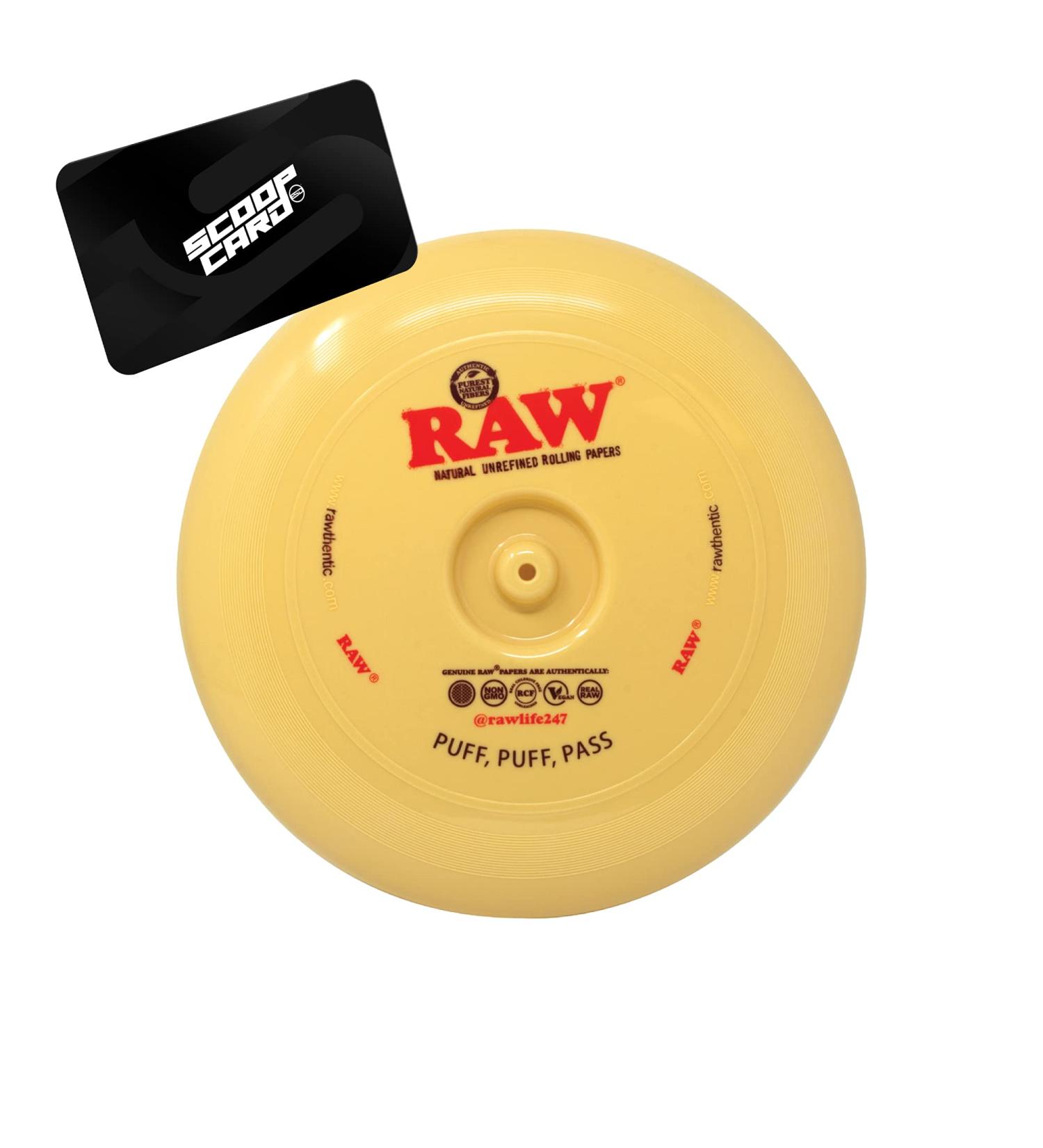 RAW Ultimate Disc Frisbee with built-in cone holder slot for smoking on the go playing with friends
