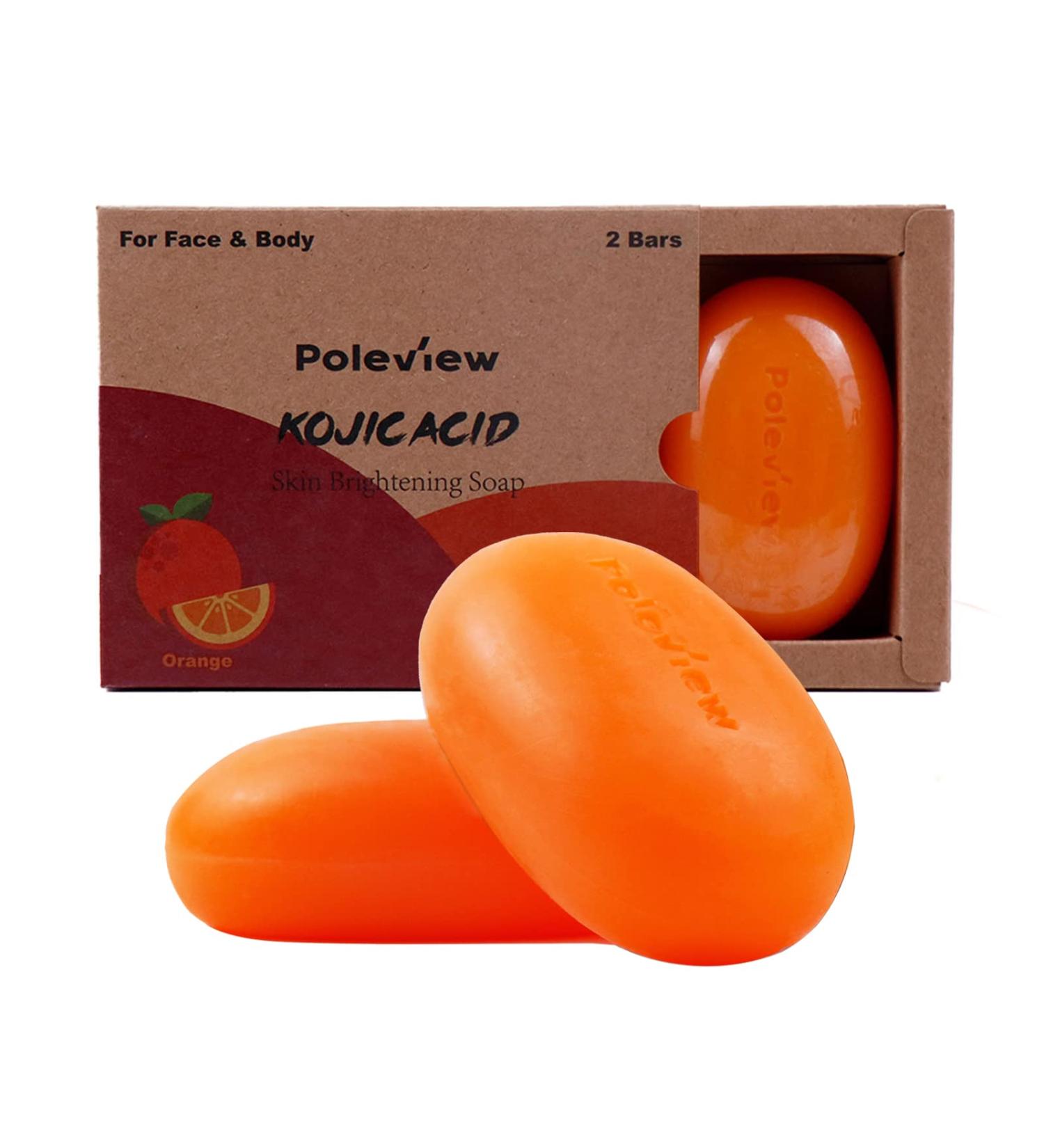 Poleview Kojic Acid Skin Lightening Soap - 2 Bars, 100g - Brightens Skin, Evens Tone, Reduces Hyperpigmentation - Buy Online on GoSupps.com