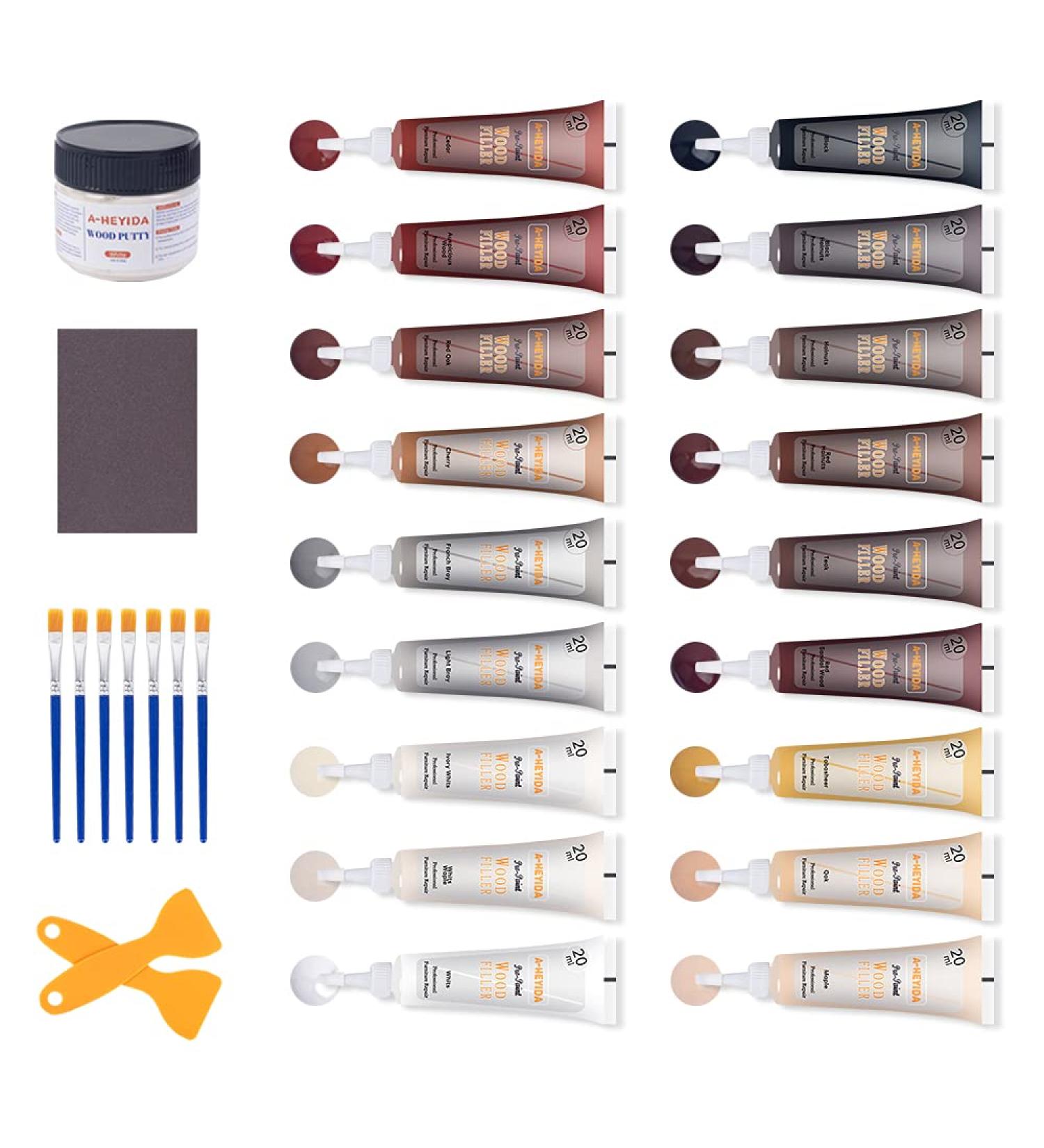 Wood Floor & Furniture Repair Kit | 18 Colors Wood Filler Scratch Repair for Hardwood Laminate & Furniture Touch Up Restore Oak Cherry Walnut & More - Buy Online on GoSupps.com
