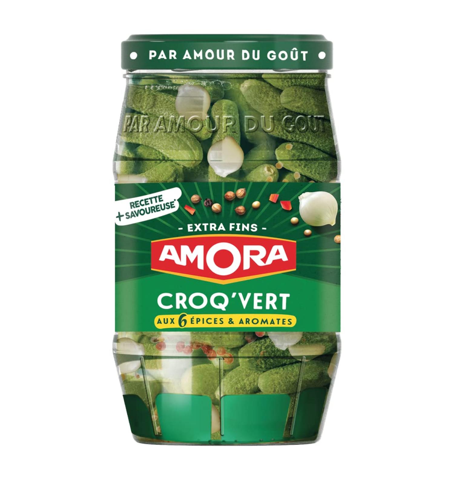 AMORA - Croq'Vert Extra Fine Pickles 205G - Pack of 3