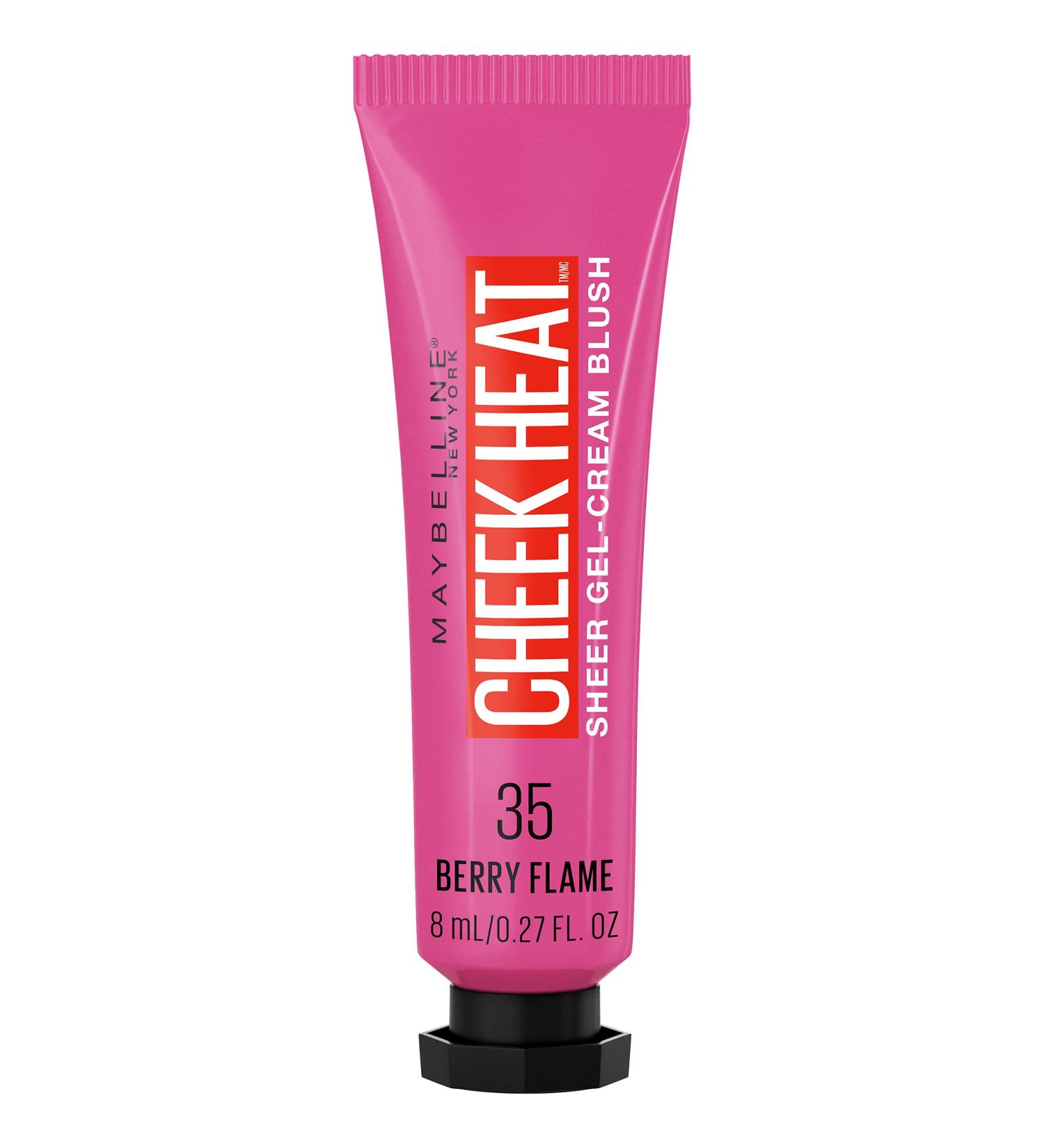 Maybelline Cheek Heat Gel-Cream Blush - Lightweight Oil-Free Berry Flame for Natural Dewy Finish | International Shipping Available - Buy Online on GoSupps.com