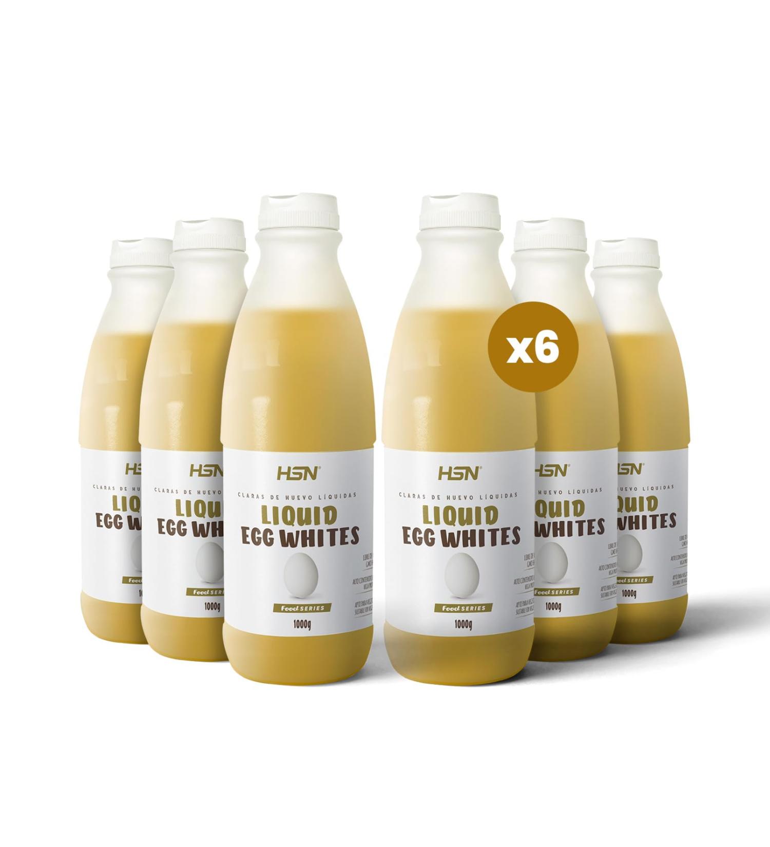  HSN HSN Liquid Egg Whites | Pack of 6 x 970 ml | 1 Box 32 Pasteurised Whites | European Hens | Liotized Best Preservation | No Additives | Non-GMO Vegetable Gluten Free - Buy Online on GoSupps.com