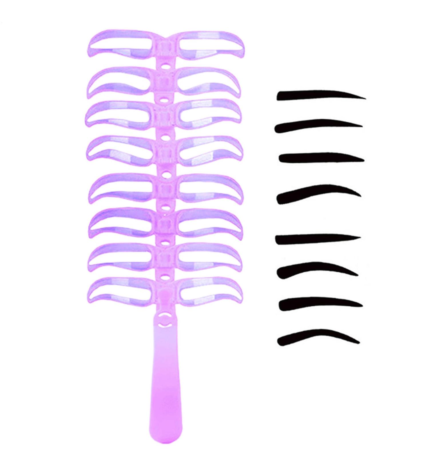 Eyebrow Stencils for Shaping 8 Styles Eyebrow Makeup Aid Portable Washable Eyebrow Shaping Tool for Precise Application Travel Party Date Purple - Buy Online on GoSupps.com