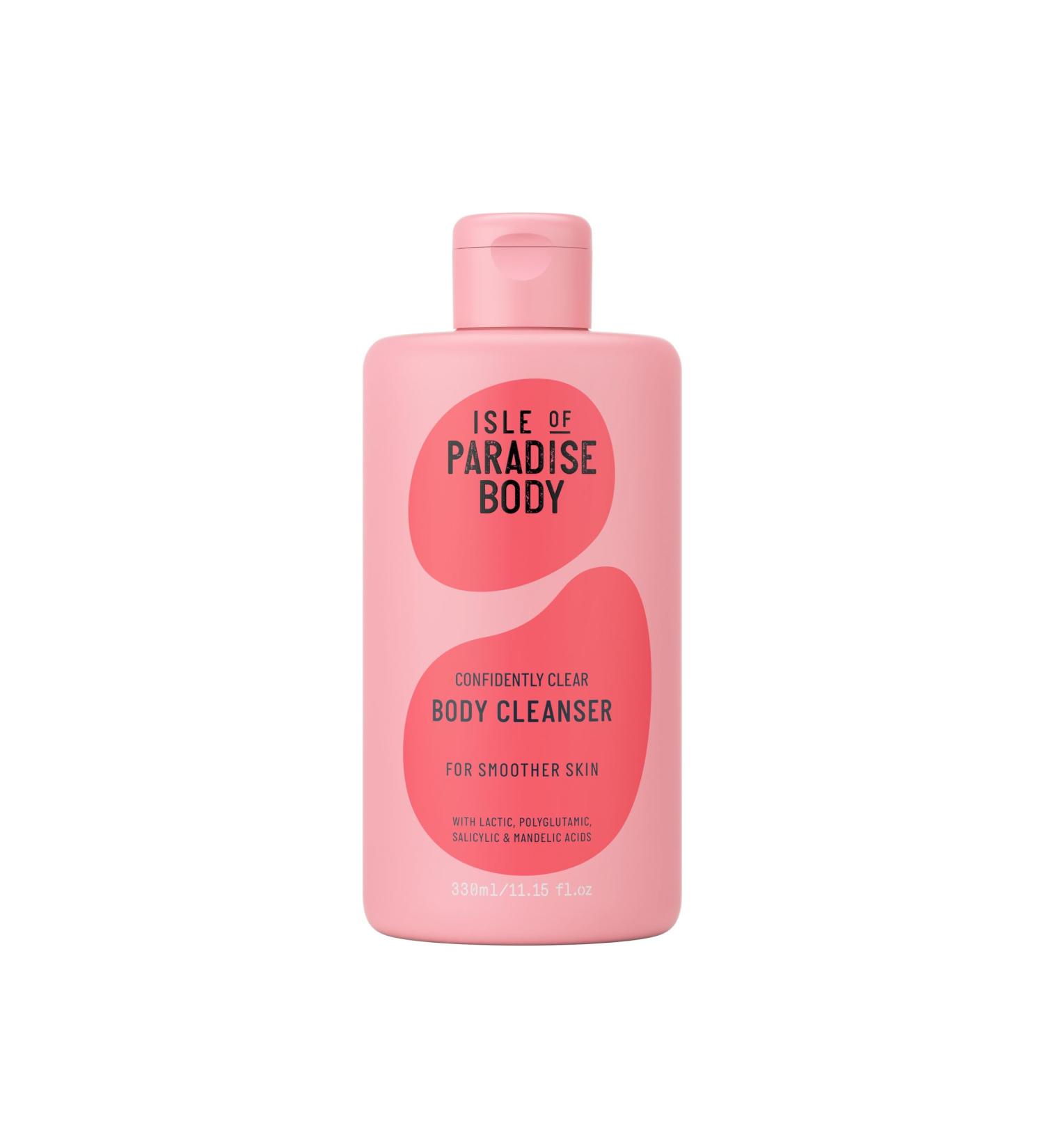 Isle of Paradise Confidently Clear Body Cleanser Acne Body Wash With Lactic Salicylic Mandelic & Polyglutamic Acids to Clear Breakouts Hydrates For Smooth Skin Vegan 11.15 fl. Oz - Buy Online on GoSupps.com