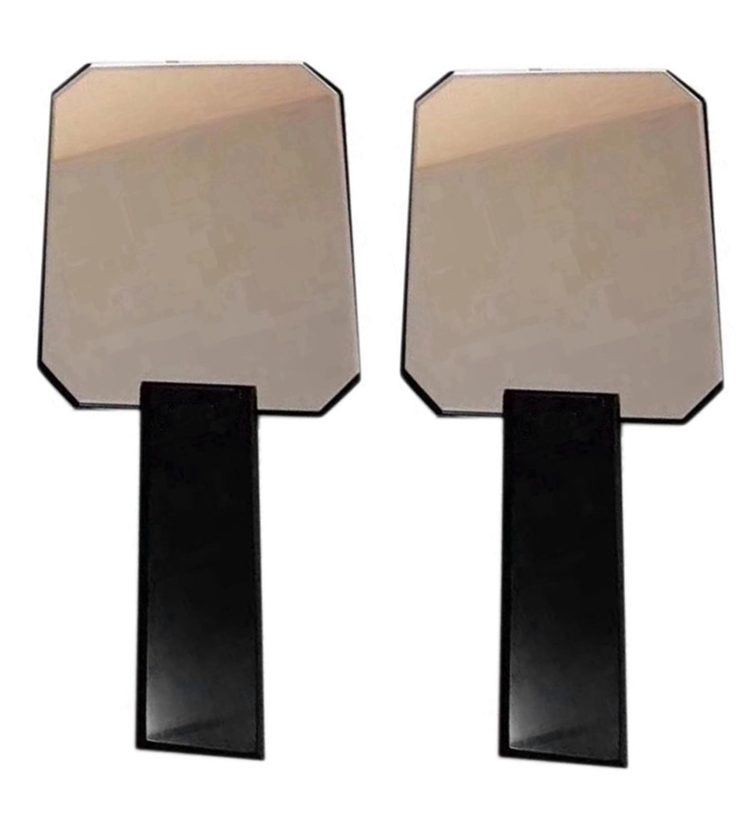 GOURIDE 2X Handheld Cosmetic Mirror Barbers Beauty Hair Hairdressers Barbers Mirror Black - Buy Online on GoSupps.com