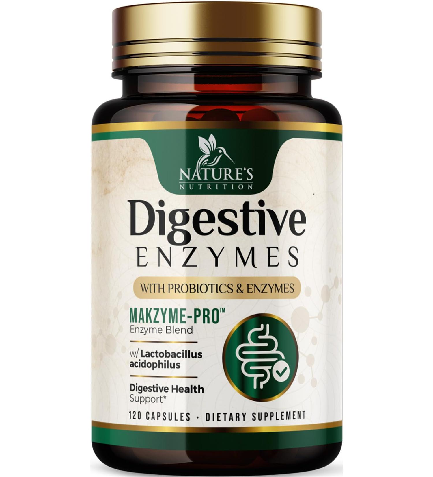 Digestive Enzymes with Probiotics - Probiotic Multi Enzymes with Probiotics and Prebiotics for Digestive Health and Bloating Relief for Women & Men Daily Enzymes for Gut & Digestion - 120 Capsules 120 Count (Pack of 1) - Buy Online on GoSupps.com