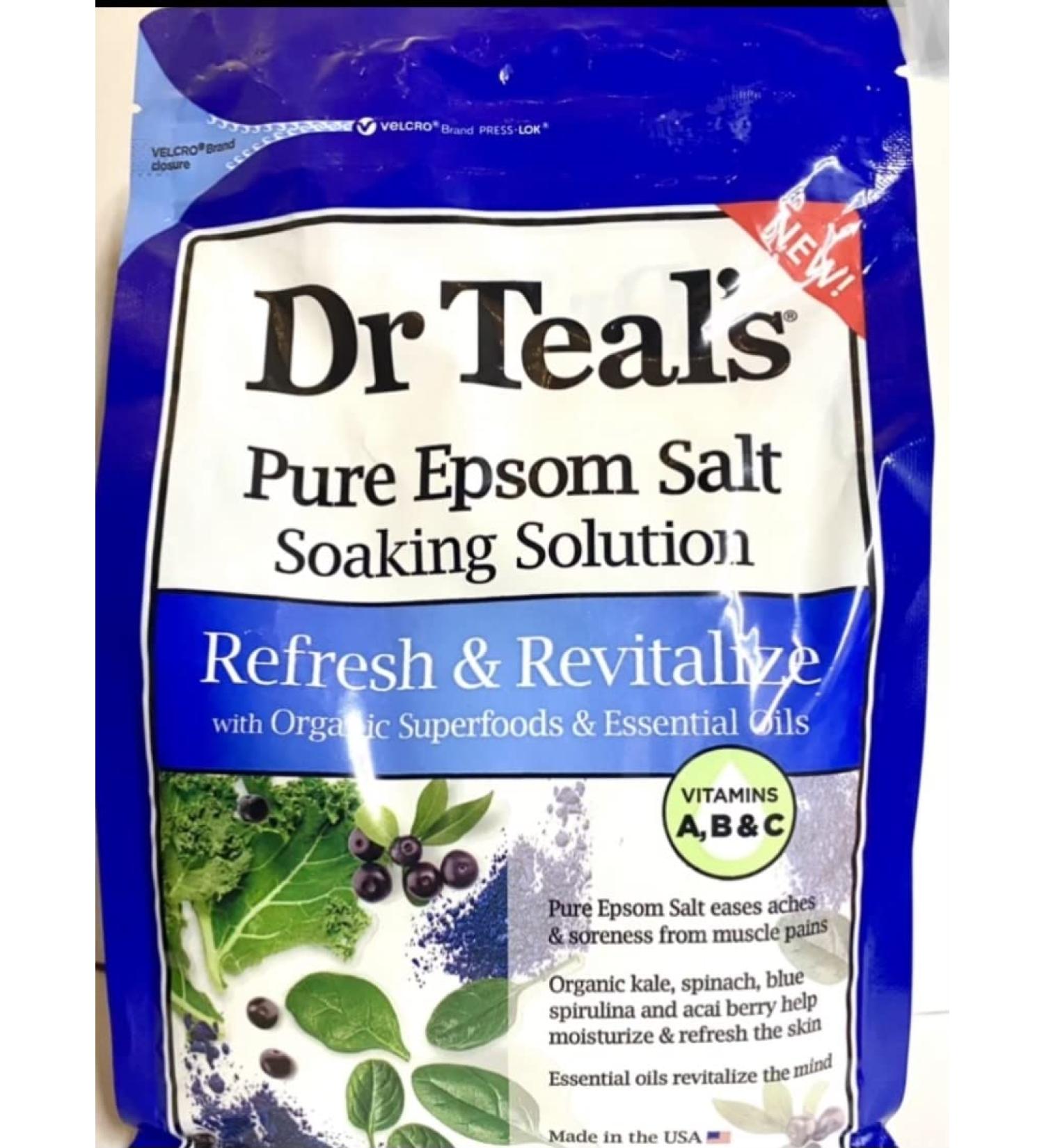 Dr Teal Epsom Salt - Refresh & Revitalize | Shop Internationally for Relaxation & Wellness - Buy Online on GoSupps.com