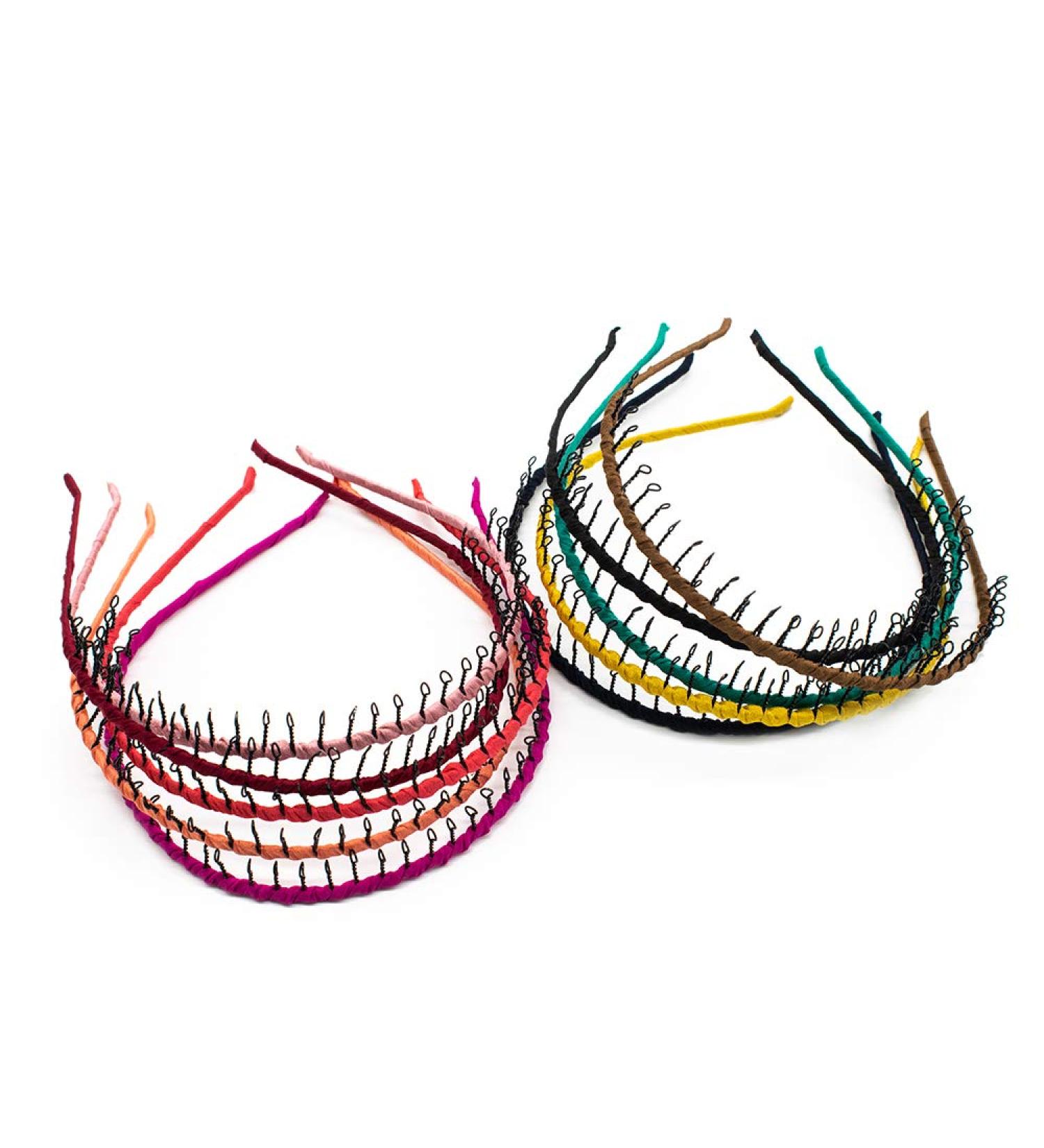 AUEAR 10 Pcs Vintage Metal Headbands for Women Girls - Ribbon Wrapped Hair Hoop Comb Hairbands (Multi Color) - Buy Online on GoSupps.com