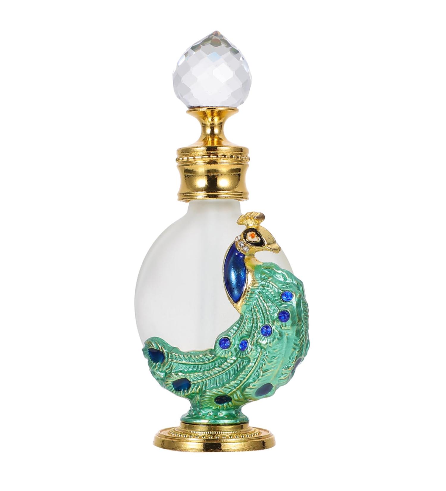 SOESFOUFU 1pc Peacock Essential Oil Bottle Home Perfume Bottle Glass Perfume Bottle Perfume Dropper Bottle Women Perfume Bottle Liquid Holder Liquid Bottle Glass Empty Holder 10.50X3.10X2.20CM Green - Buy Online on GoSupps.com