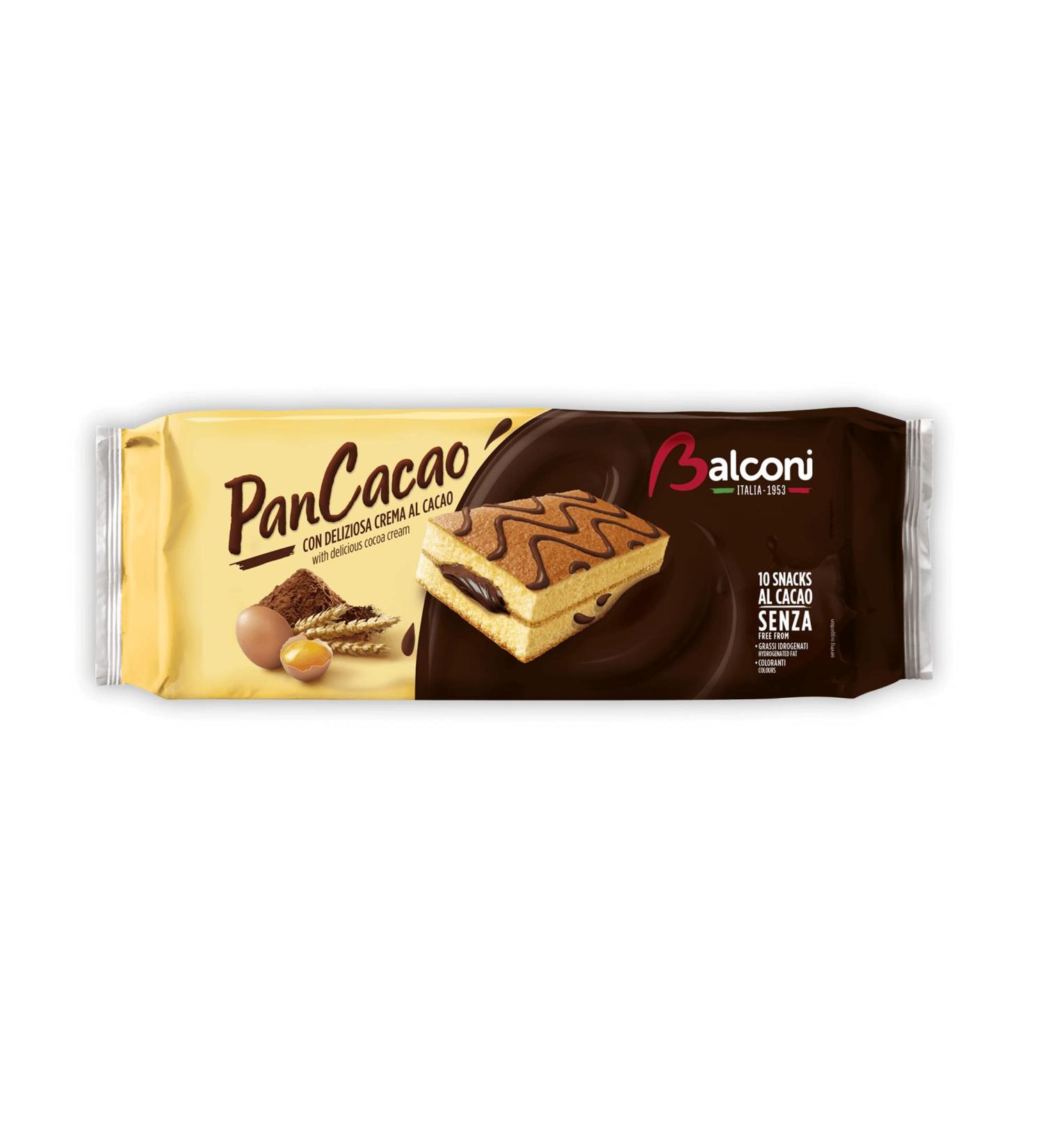 Balconi PanCacao Snack al Cacao Soft Sponge Cake and Sweet Cocoa Cream 280g