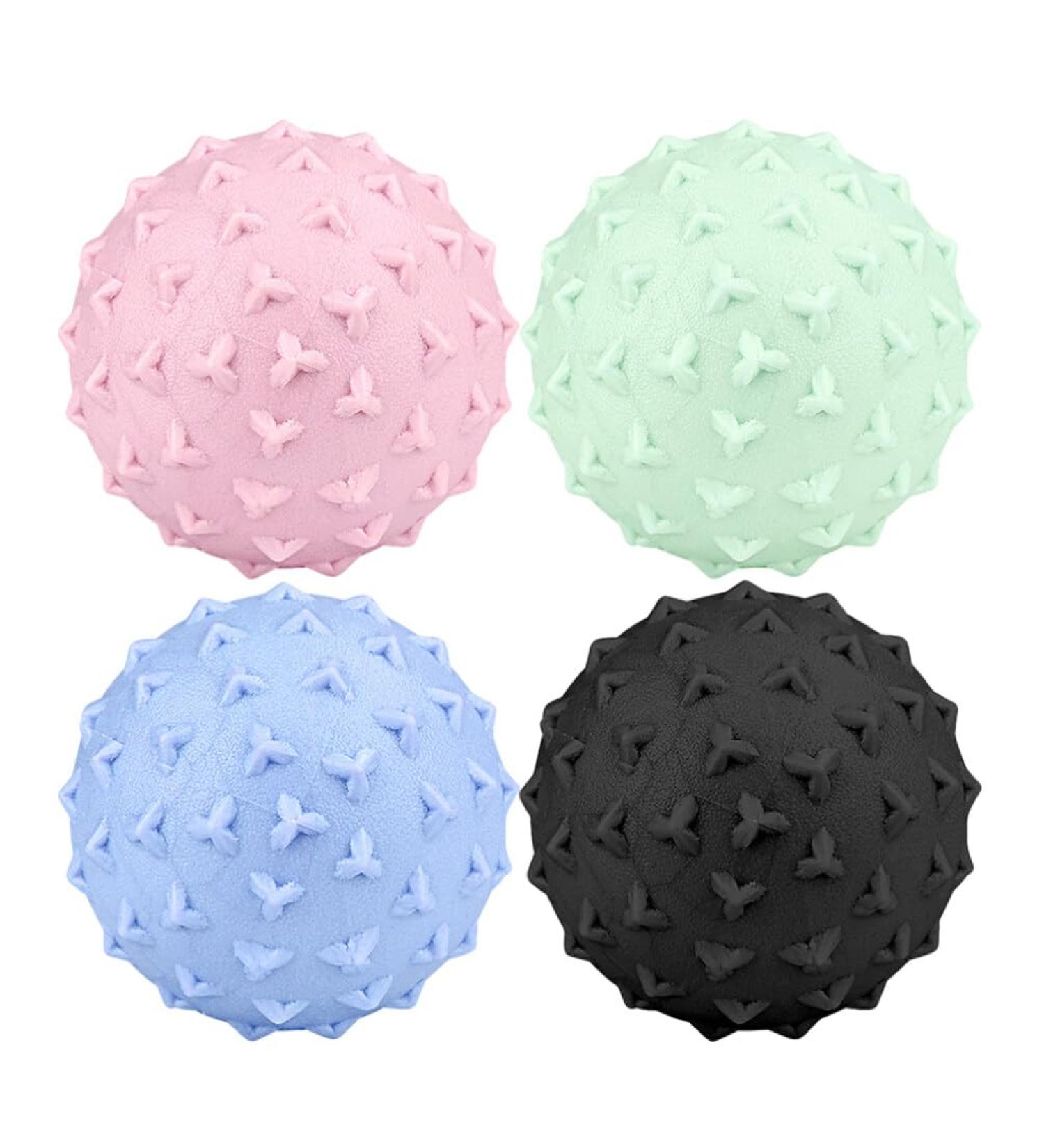 Gatuida 4-Piece Triangular Fitness & Massage Ball Set | Neck & Foot Massager Gymnastics & Yoga Balls Firm TPE Spiky Design - Buy Online on GoSupps.com