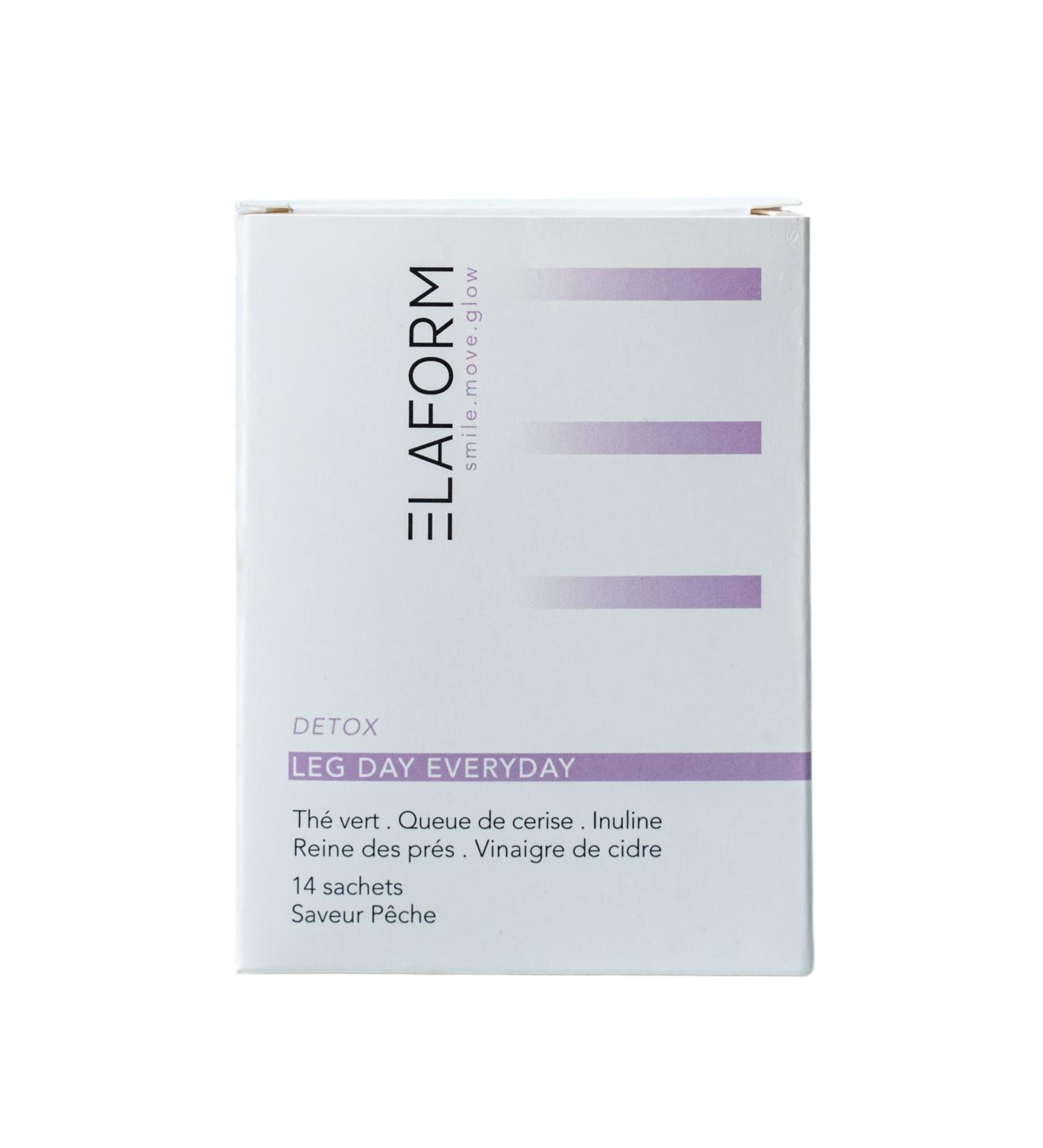 Food Supplement - Promotes Water Removal and Drainage - Cherry Tails Green Tea - Peach Flavor - Made in France - Leg Day Everyday - Elaform - Buy Online on GoSupps.com