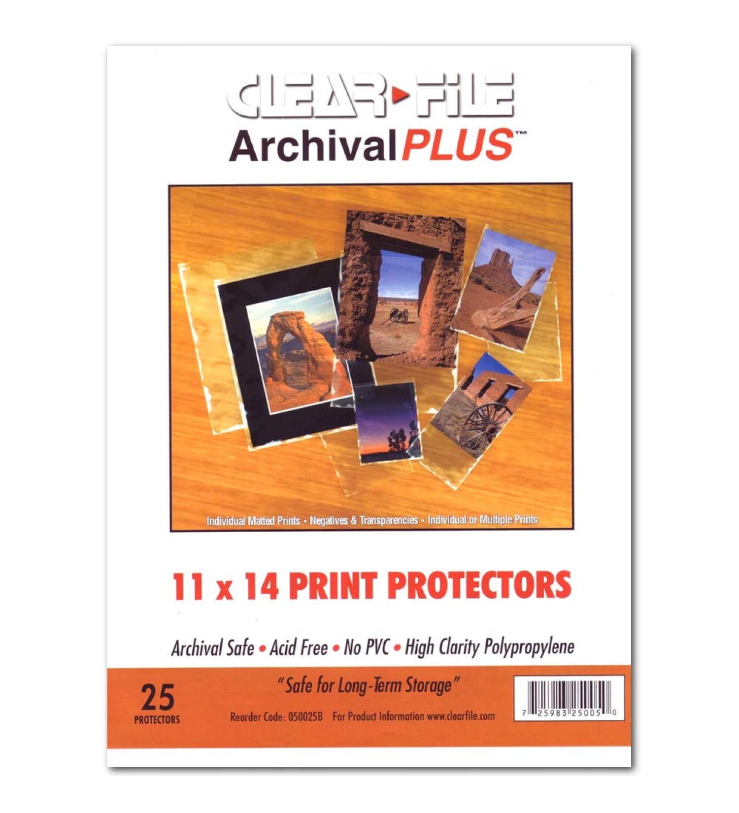 Clear File Archival Plus Print Bags 11X14 Pkg 25