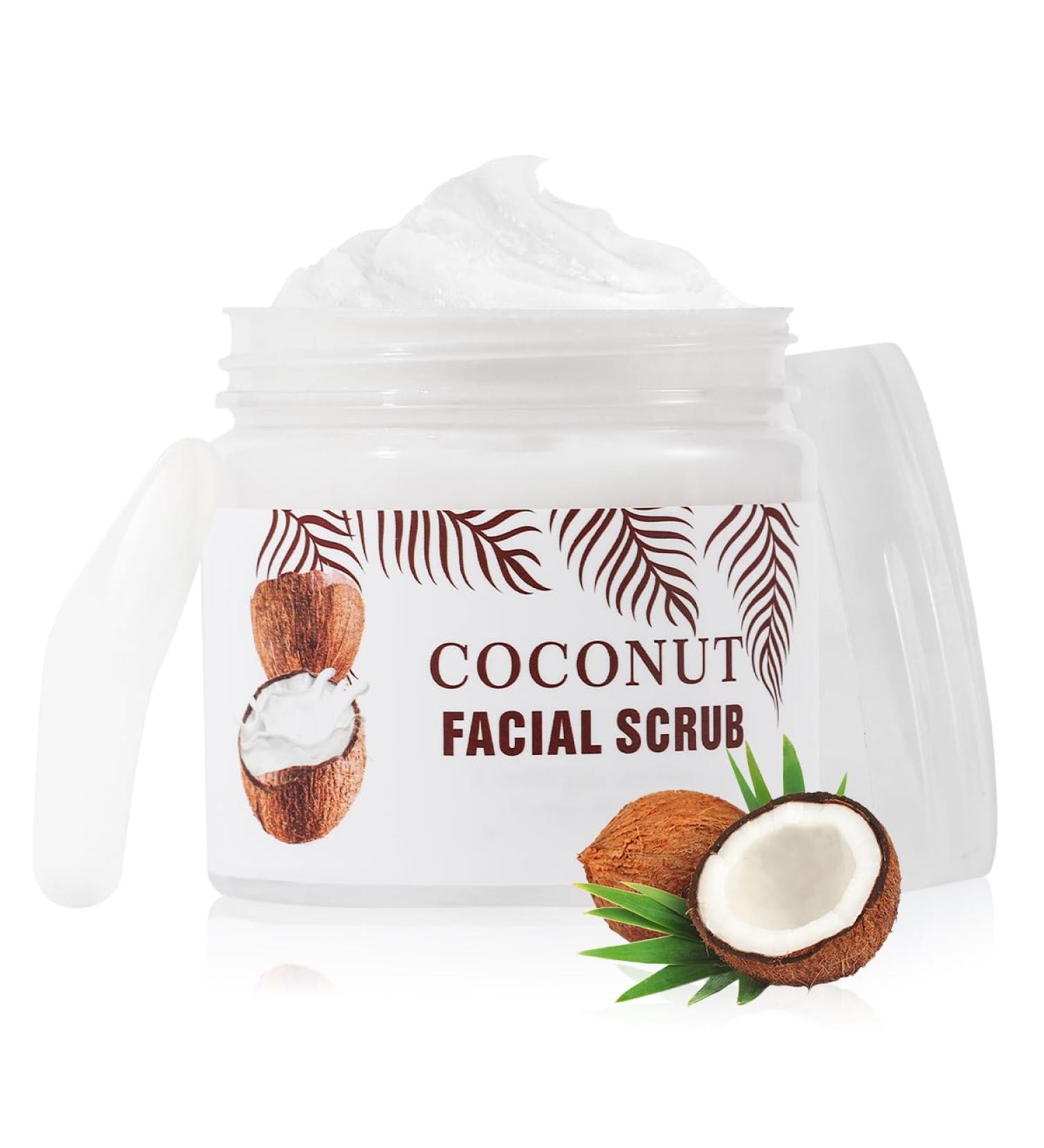 Premium Organic Facial Scrub Exfoliator with Coconut Oil | Ultra Hydrating Exfoliating Wash for Essential Skin Care - Ship Internationally - Buy Online on GoSupps.com
