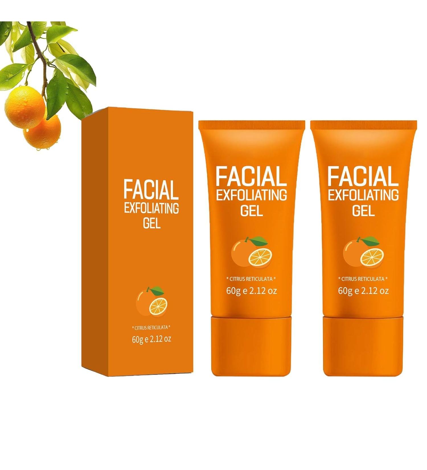 Facial Exfoliating Gel Orange Enzymes Exfoliating Purifying Exfoliating Gel for Smooth and Glowing Skin Deep Cleansing Pore Gentle for All Skin Types2PCS - Buy Online on GoSupps.com